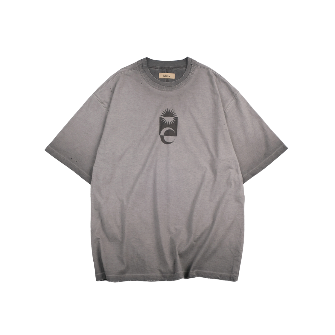 칵 심볼 프린트 티셔츠 워시드 그레이(Khak. Symbol Print T-Shirt In Washed Grey)