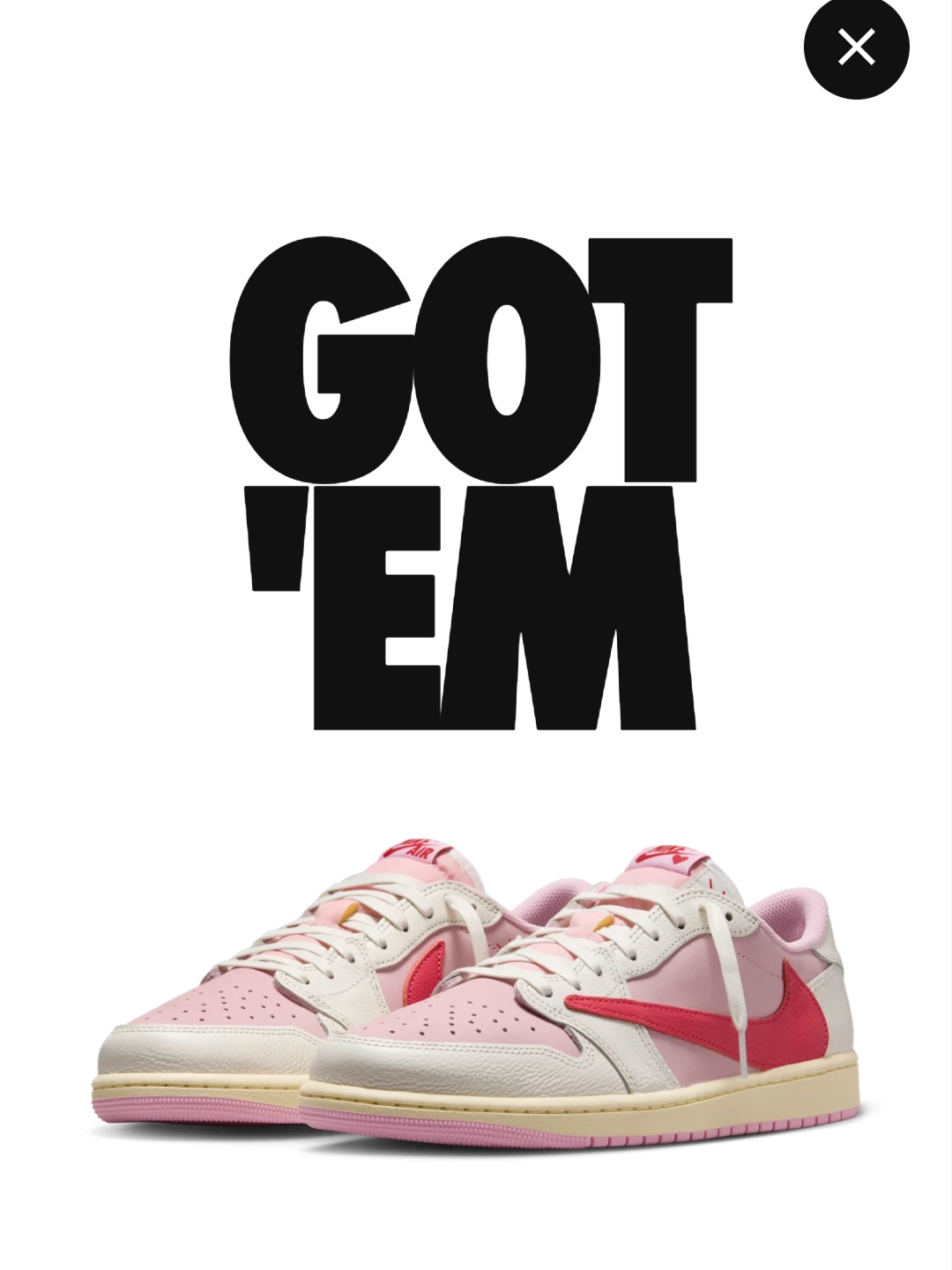 Jordan 1 x Travis Scott Retro Low OG SP Sail Tropical Pink 착용 스타일