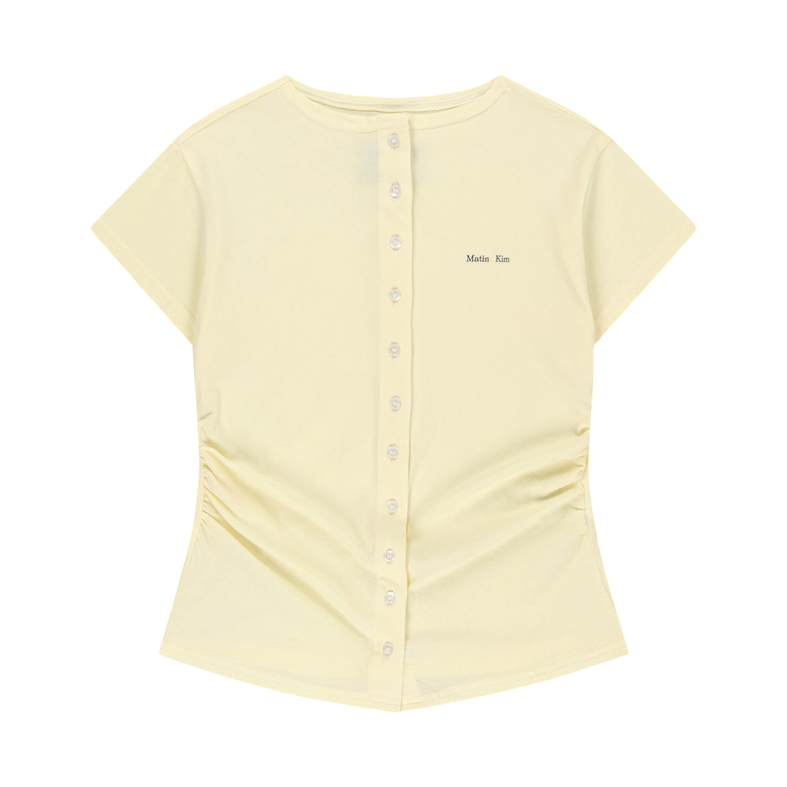 MK2634TS012MCR (W) Matin Kim Side Shirring Button Top In Cream