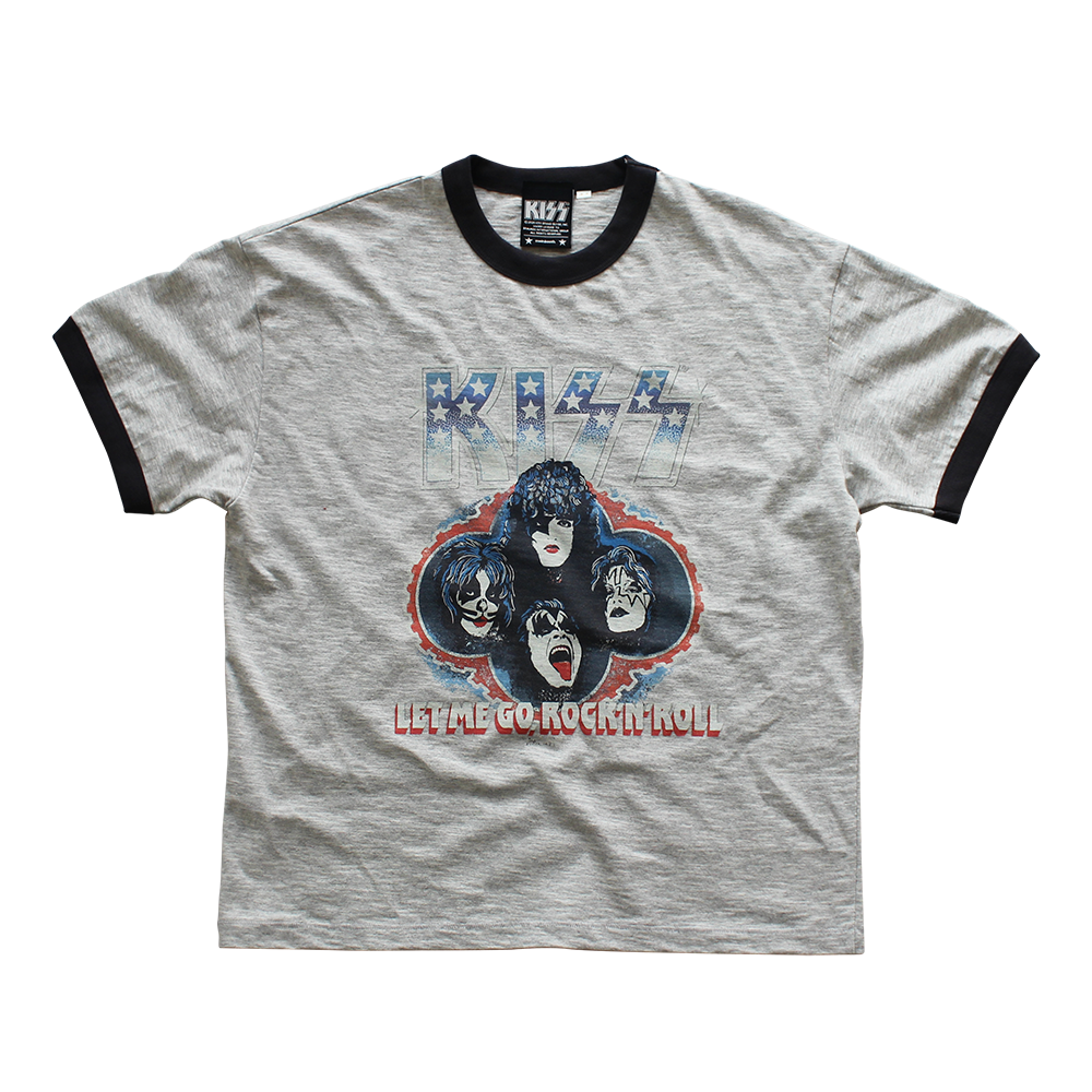 메인부스 X KISS USA 로고 티셔츠 그레이(MAINBOOTH X KISS USA Logo T-shirt Gray)