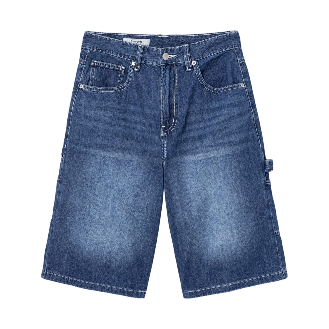 165325APMP (W) 8seconds Work Pocket Bermuda Denim Pants Blue