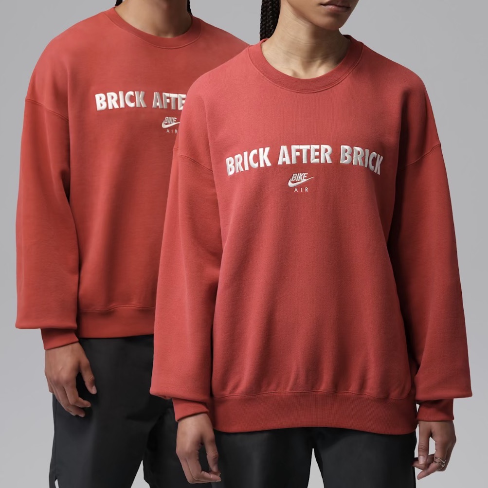 Jordan x Nigel Sylvester Fleece Crewneck Sweatshirt Cinnabar (IQ8154-671) 착용 스타일