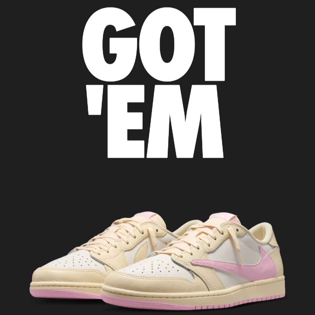 Jordan 1 x Travis Scott Retro Low OG SP Muslin Shy Pink 착용 스타일