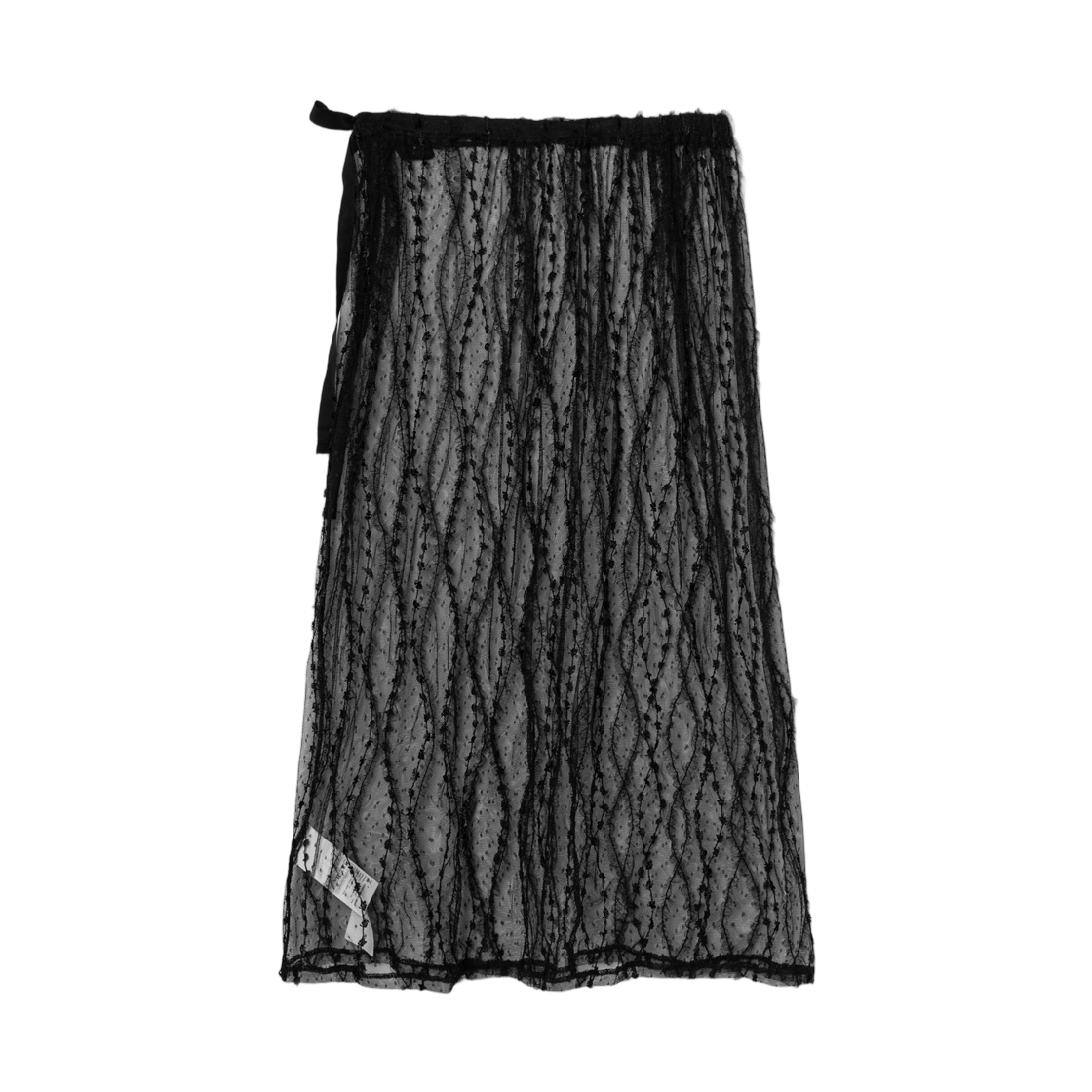 (W) 에잇세컨즈 레이스 레이어드 롱 스커트 블랙((W) 8seconds Lace Layered Skirt Black) - 2