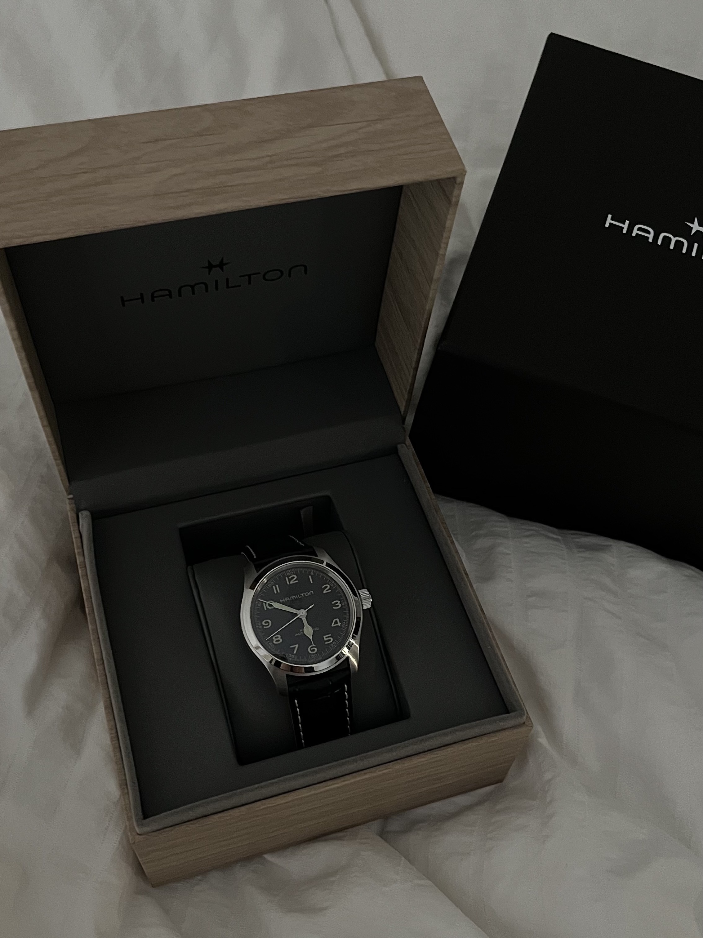 Hamilton Khaki Field Murph 38mm Automatic Stainless Steel Leather Black 착용 스타일