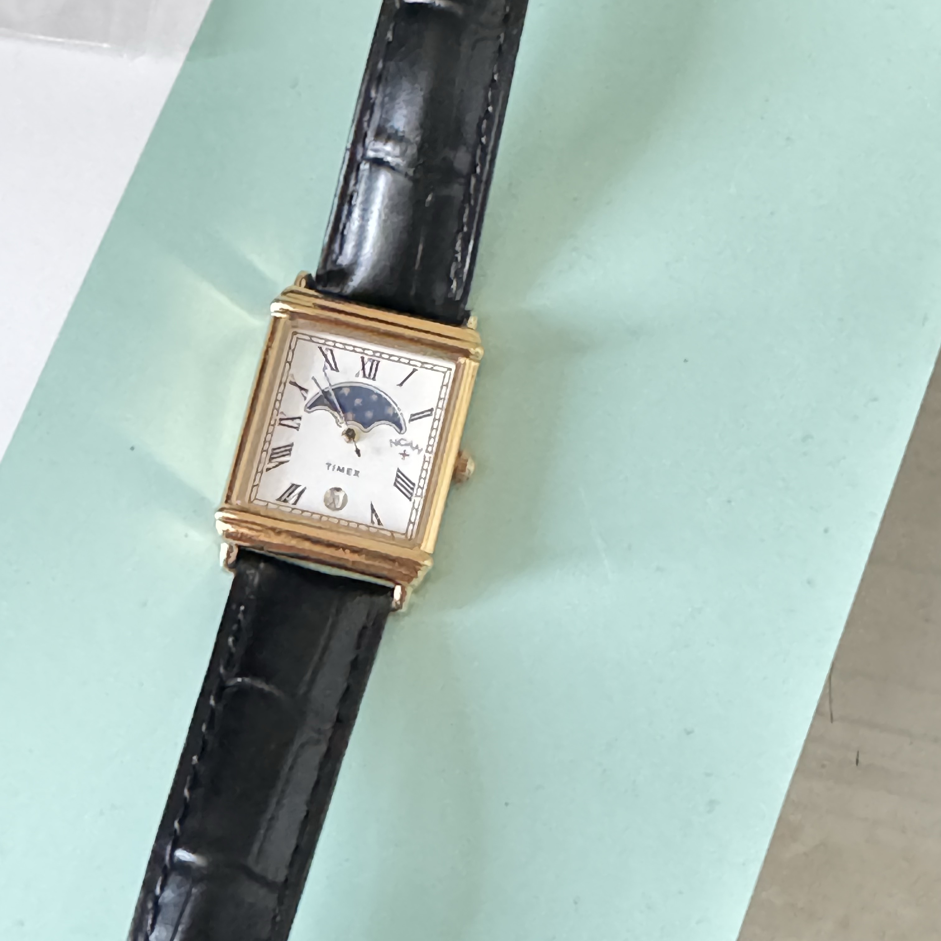 Timex x Noah Moon Phase Watch Brown Gold 착용 스타일