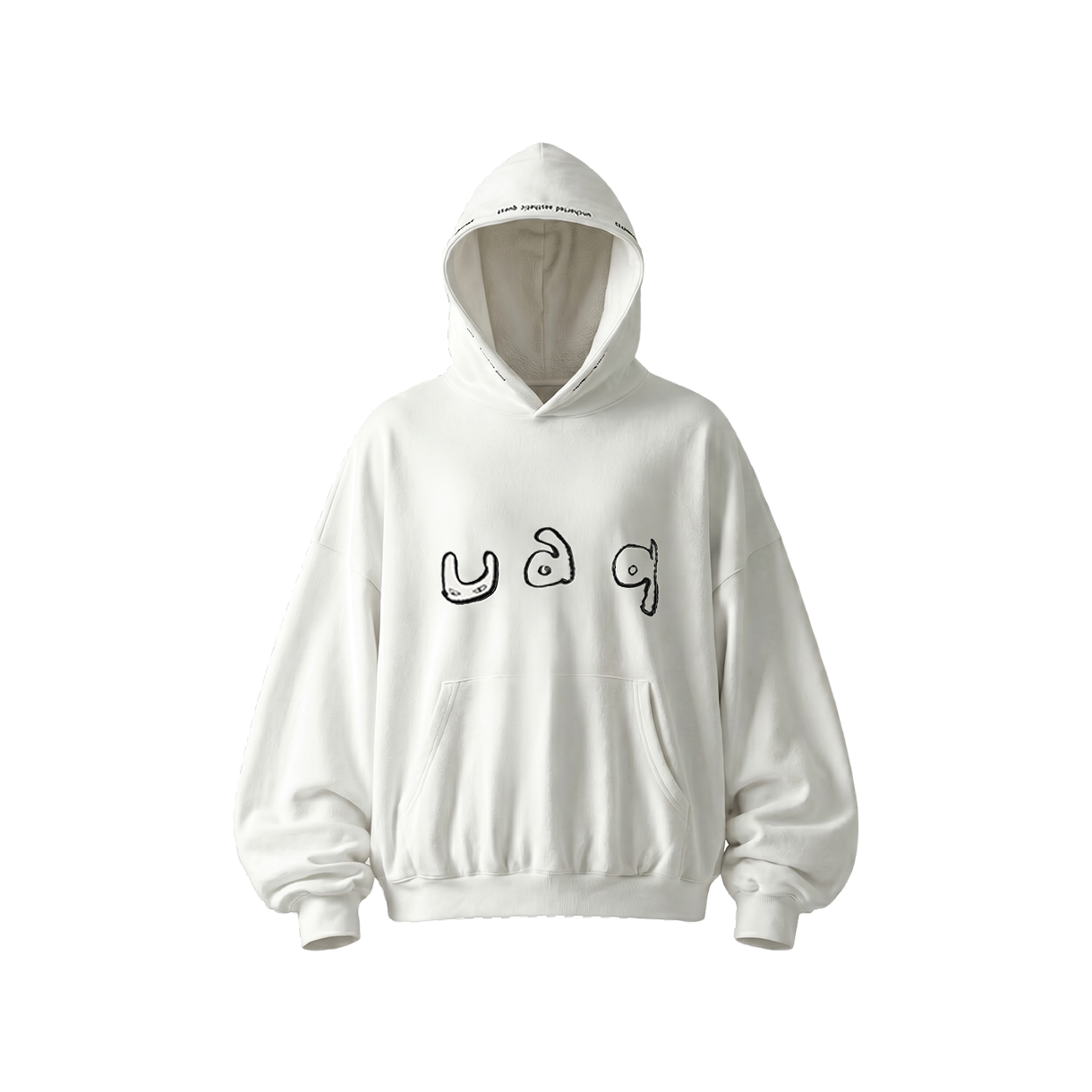 8800252370072 uncharted aesthetic quest Overfit Comfy Lounge Hoodie White