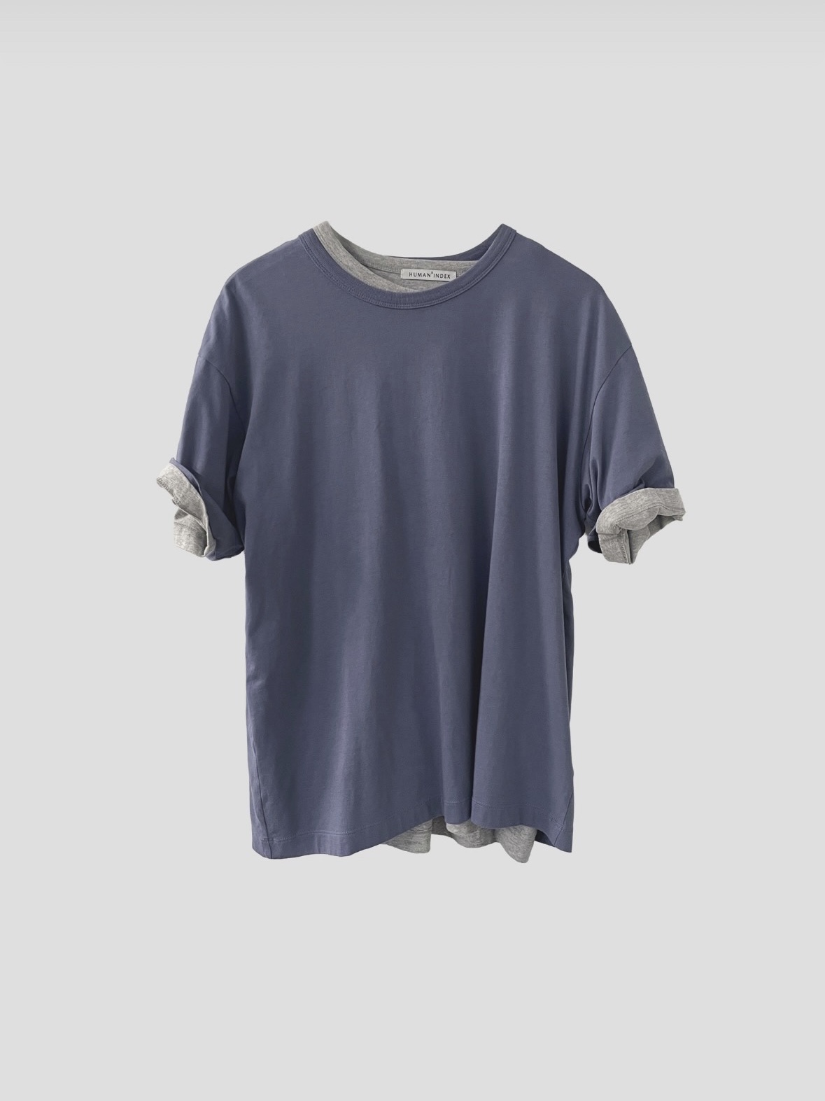 Polyteru Human Index Human Basica T-Shirt Light Blue, Polyteru 1011 Nylon Track Pants Dark Navy 착용 스타일 - 2