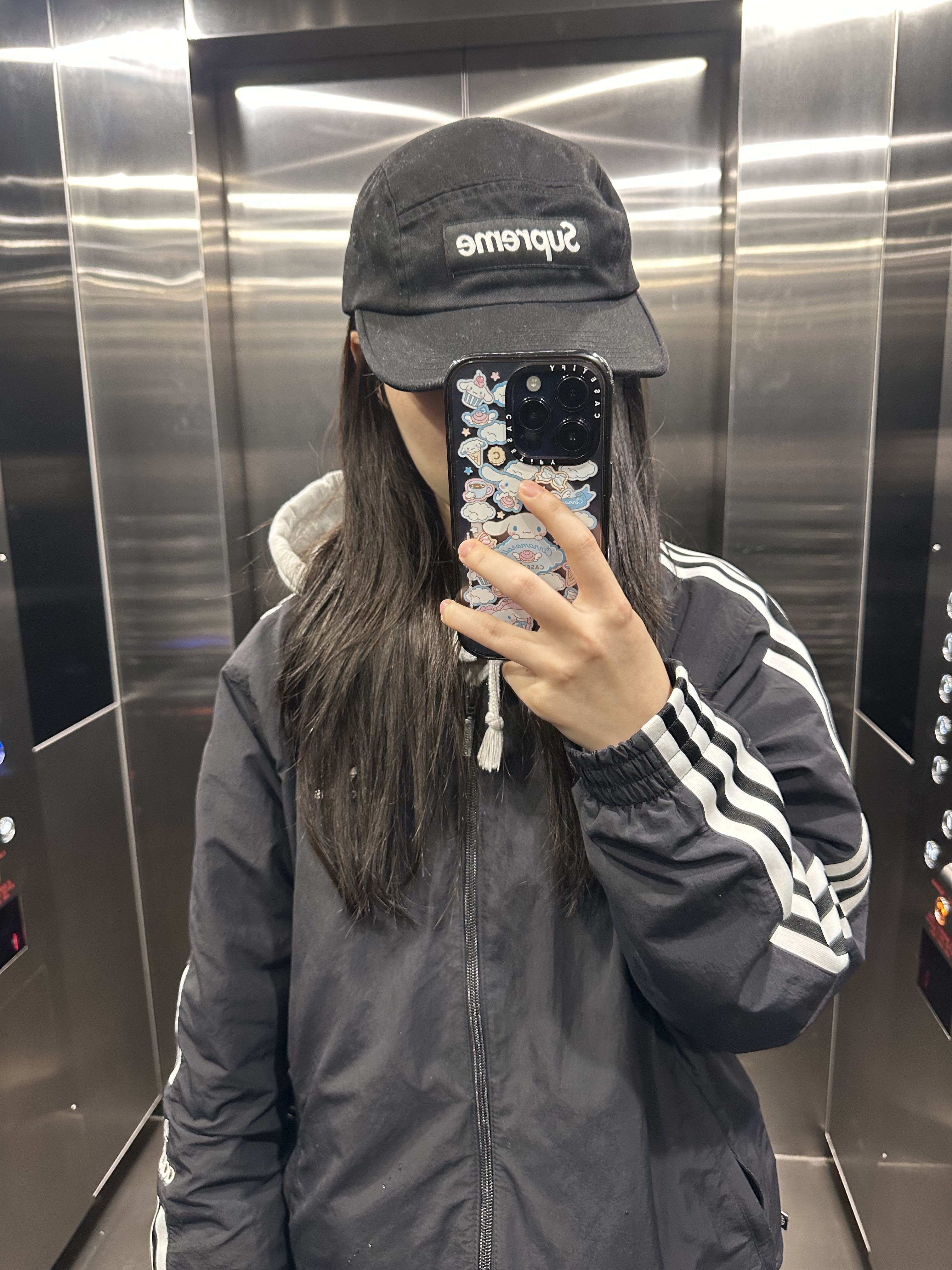 Supreme Washed Chino Twill Camp Cap Black 착용 스타일 - 4