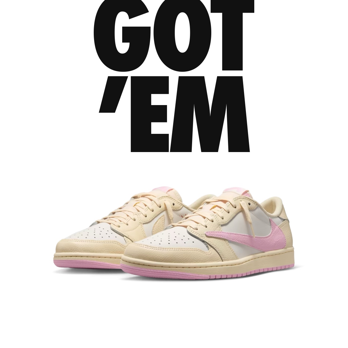 Jordan 1 x Travis Scott Retro Low OG SP Muslin Shy Pink 착용 스타일