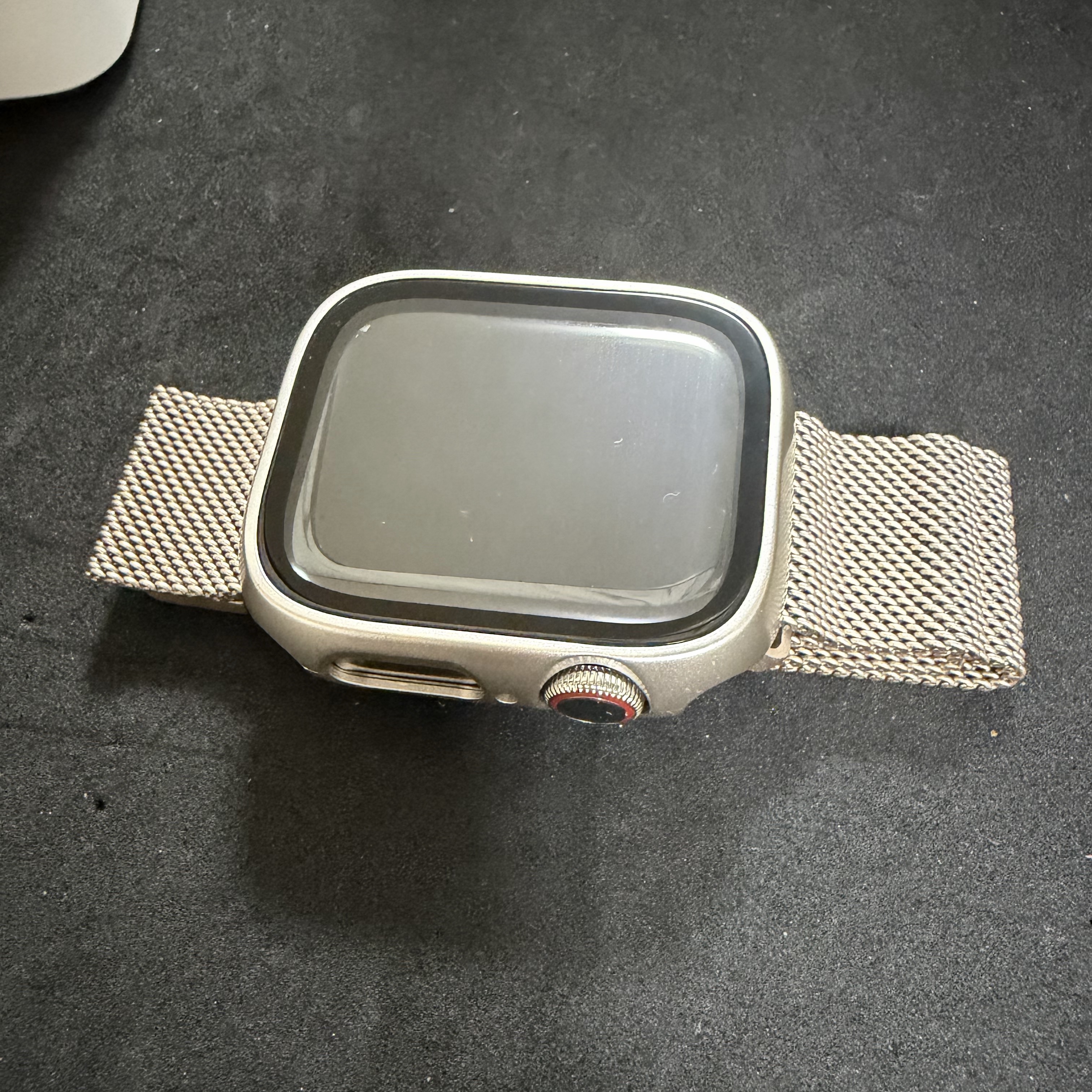 [A등급] Refurbished Apple Watch Series 9 41mm Cellular Silver Stainless Steel Case with Sport Band Storm Blue 착용 스타일