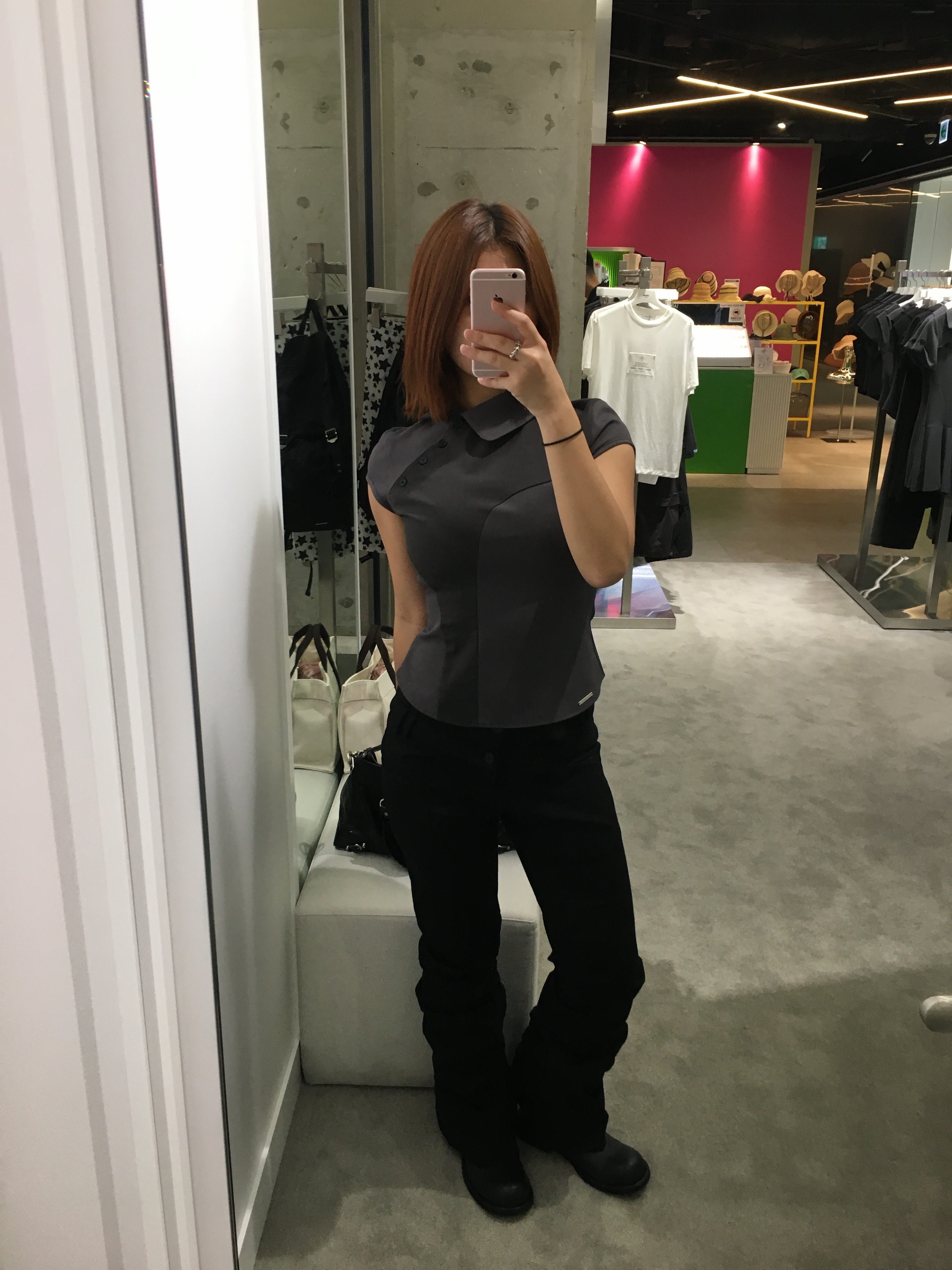 [6% 적립] NegativeThree  Slouchy Long Boots Washed Black, (W) Miseki Seoul Two Line Layered Folding Pants Black 착용 스타일