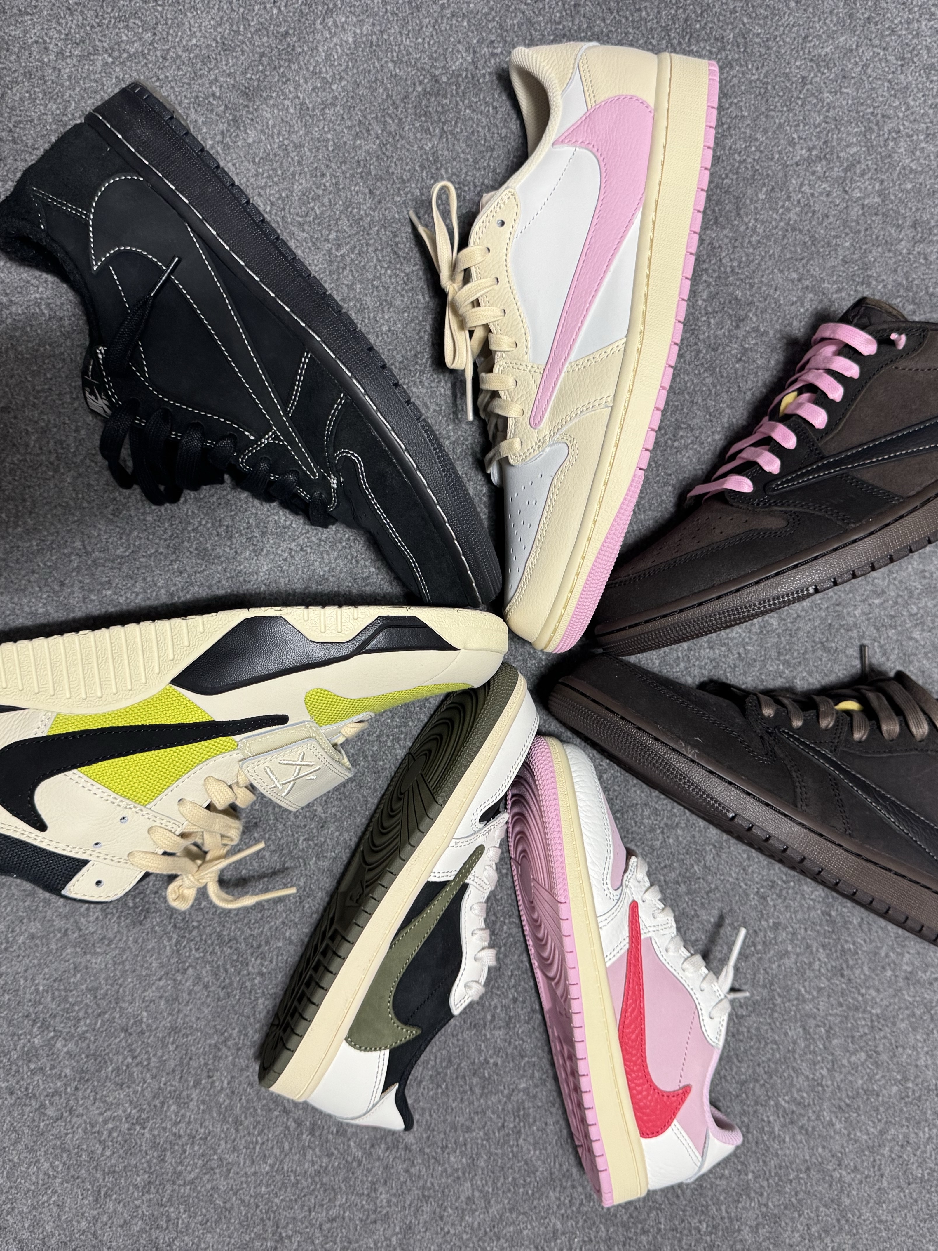Jordan 1 x Travis Scott Retro Low OG SP Sail Tropical Pink, Jordan 1 x Travis Scott Retro Low OG SP Muslin Shy Pink 착용 스타일 - 10