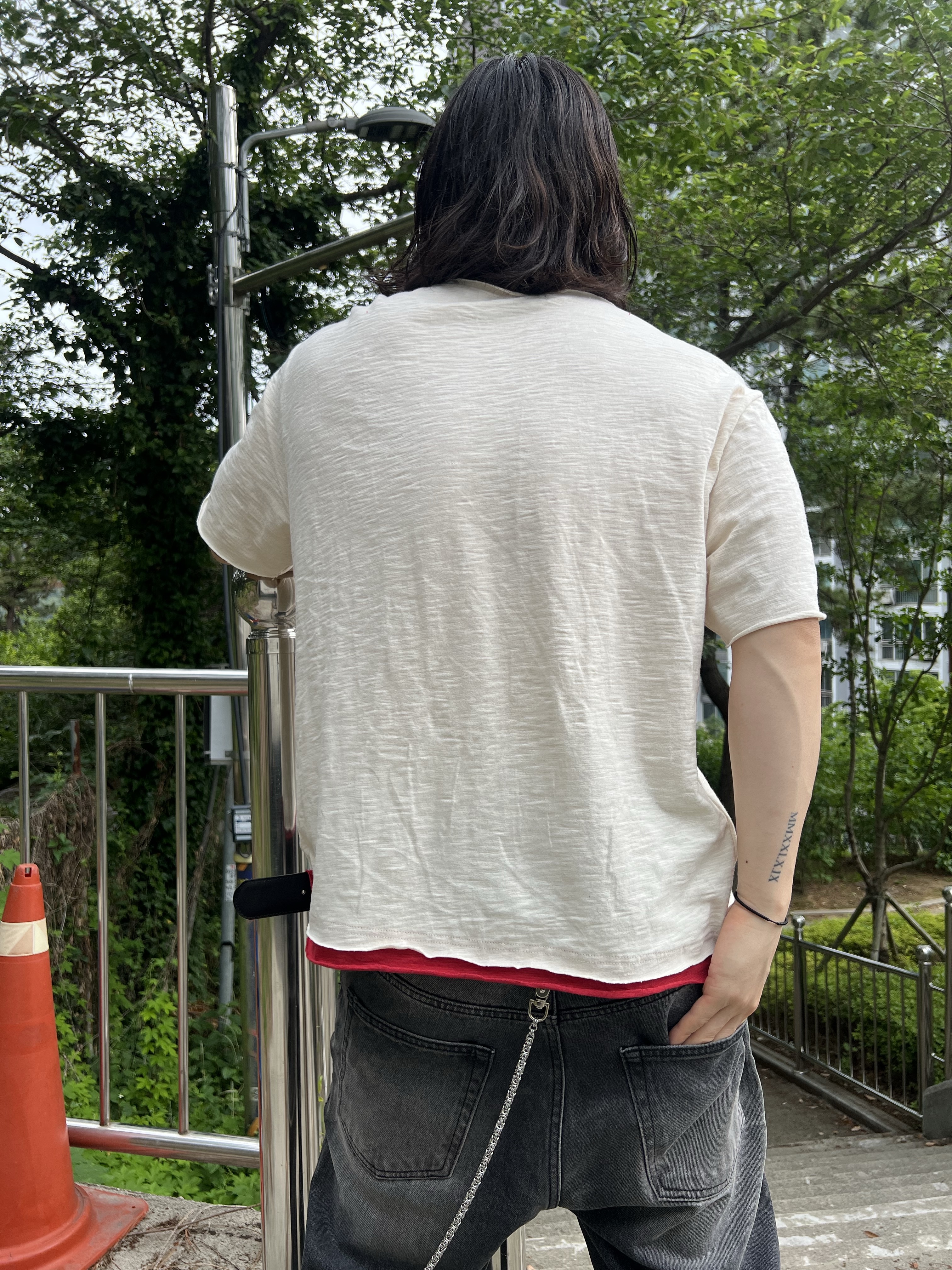 MJD Flared Denim Pants Black, Balenciaga Anatomic Runner Sneakers Grey 착용 스타일 - 7