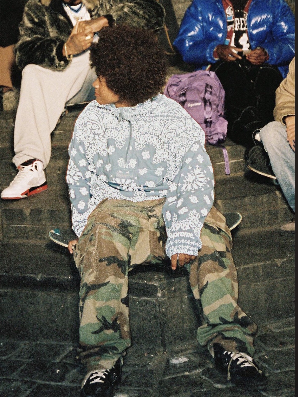 Supreme Reflective Bandana Anorak Light Blue - 26SS 착용 스타일
