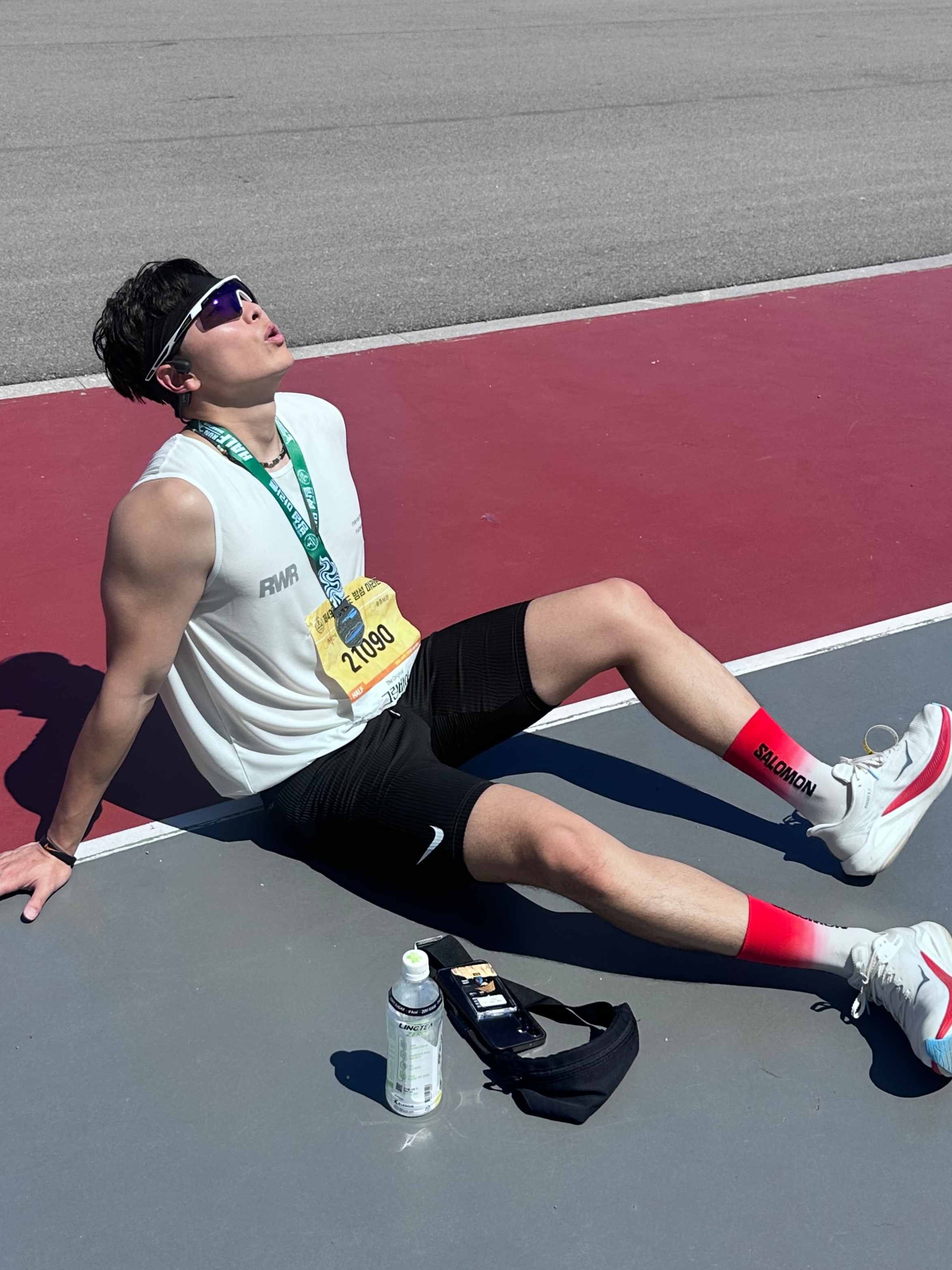 Hoka Rocket X 3 Alabaster Frost, Nike Dri-Fit ADV Aeroswift Running Half Tights Black - Asia 착용 스타일 - 3