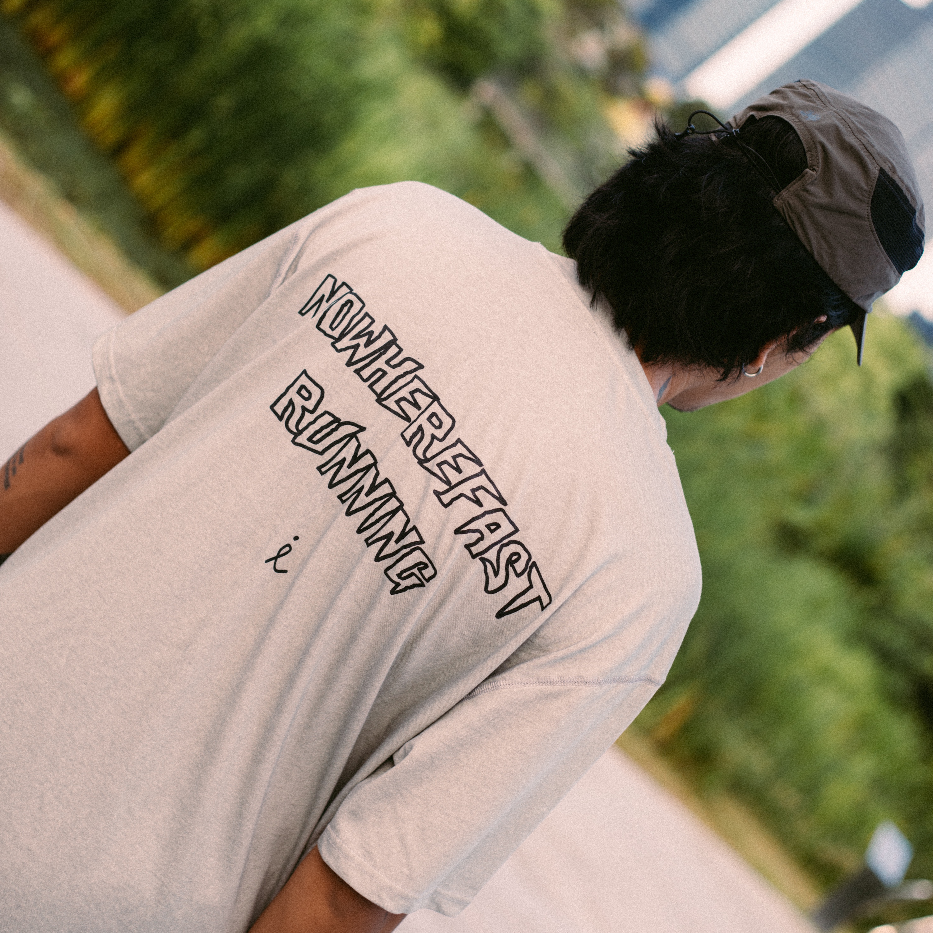 lainlame Whyrunfast Short T-Shirts Grey 착용 스타일 - 2