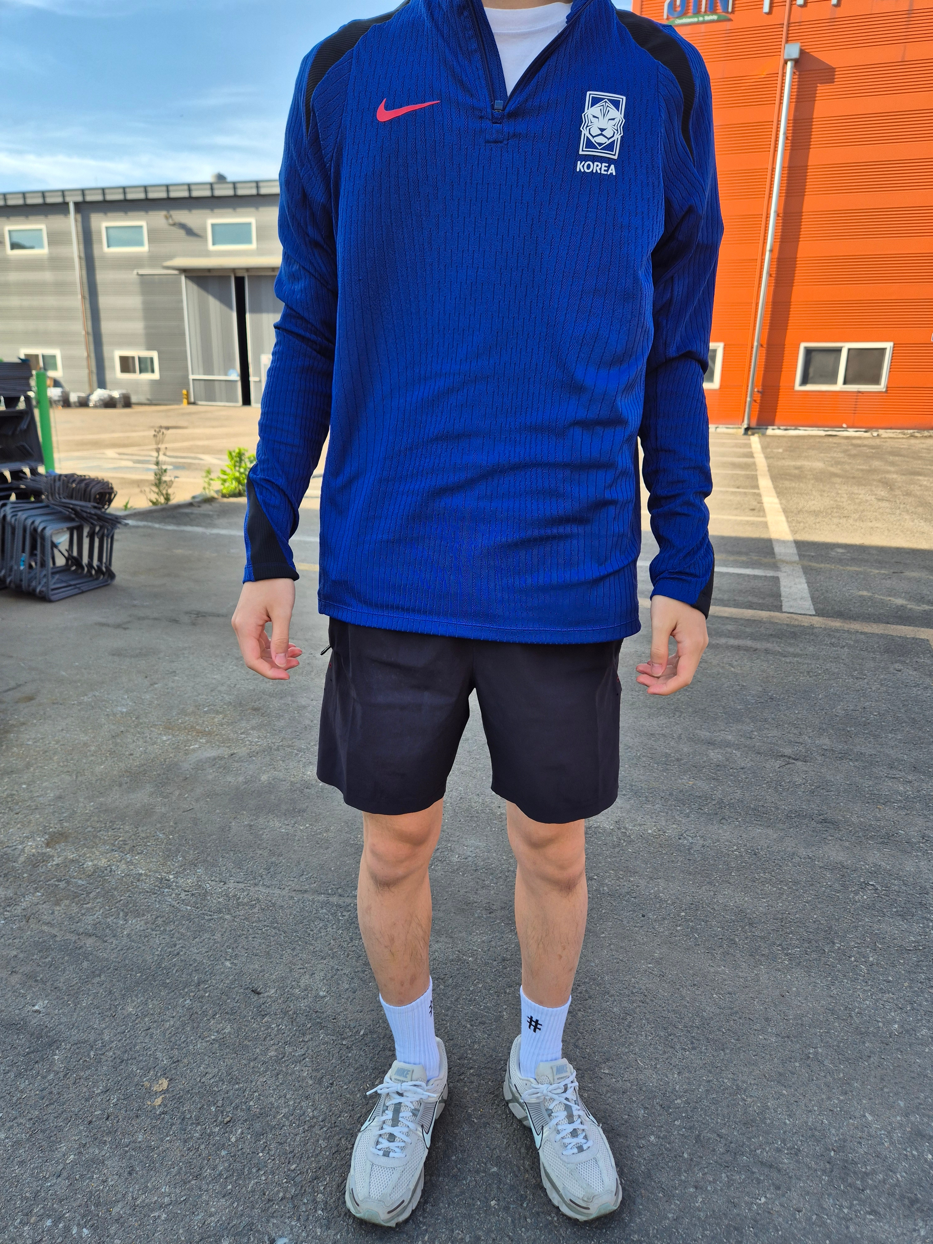 Nike Korea Dri-Fit Strike Soccer Knit Drill Top Global Blue 착용 스타일