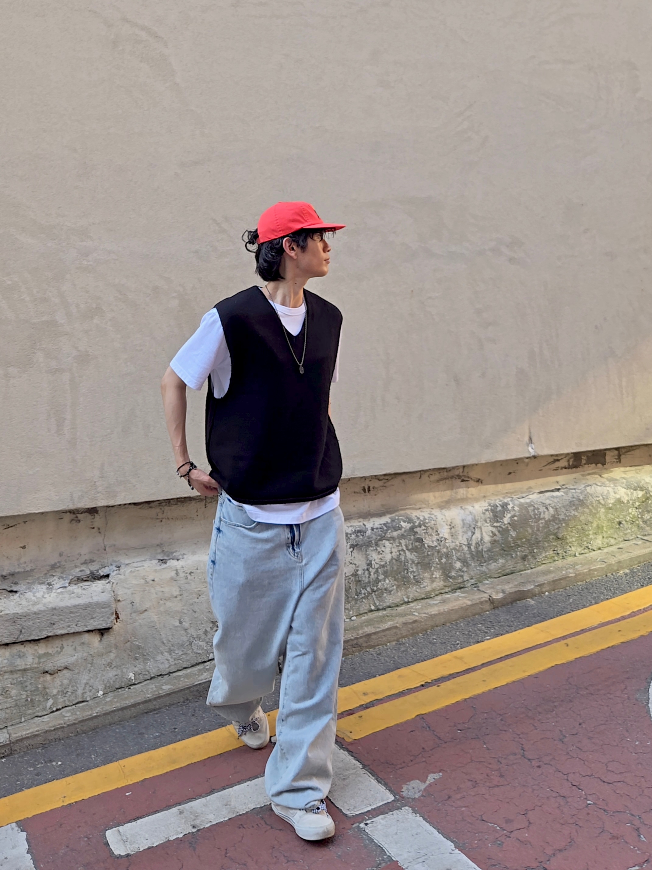 Hello Sunrise Washed Sunrise Cat Logo 6Panel Cap Scarlet Orange, Vans Vault Knu-Skool VLT LX Suede Marshmallow 착용 스타일 - 3