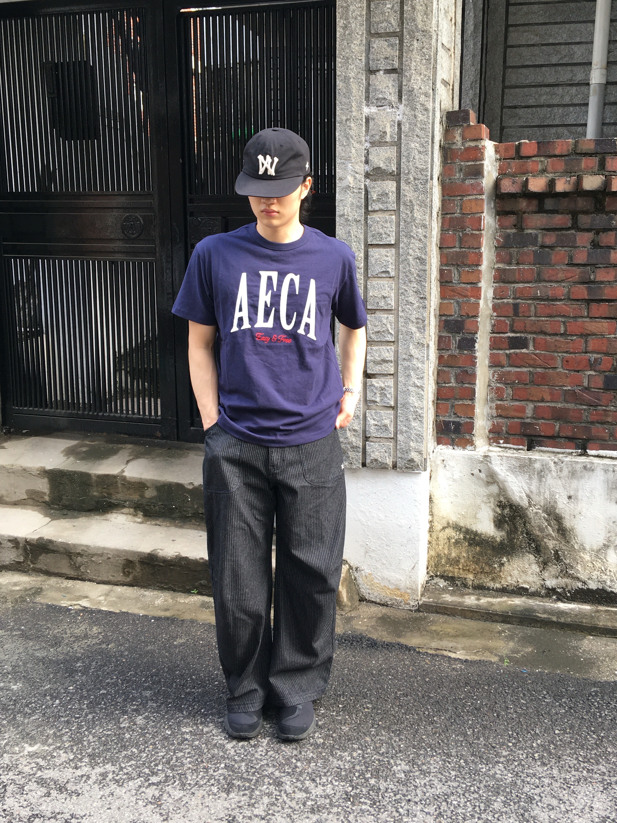 Aoiro 6-Panel Bone A/N Cap Black, Salomon RX Snug Black Magnet 착용 스타일