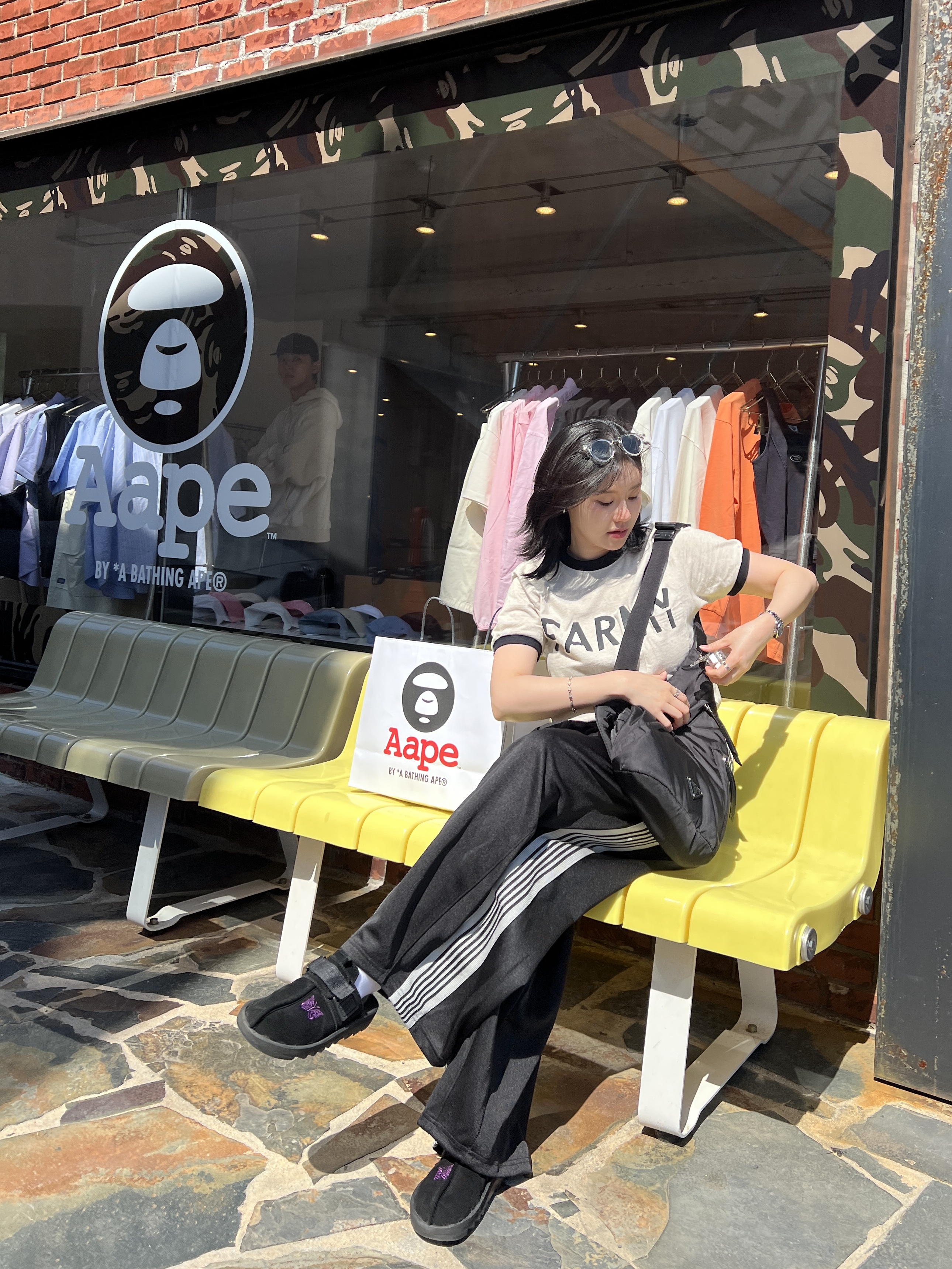 Kapital 18.5 Tenjiku Ringer Pocket T-Shirt Farmy Kinari, Needles H.D. Track Pants Poly Smooth Black White ์ฐฉ์ฉ ์คํ์ผ