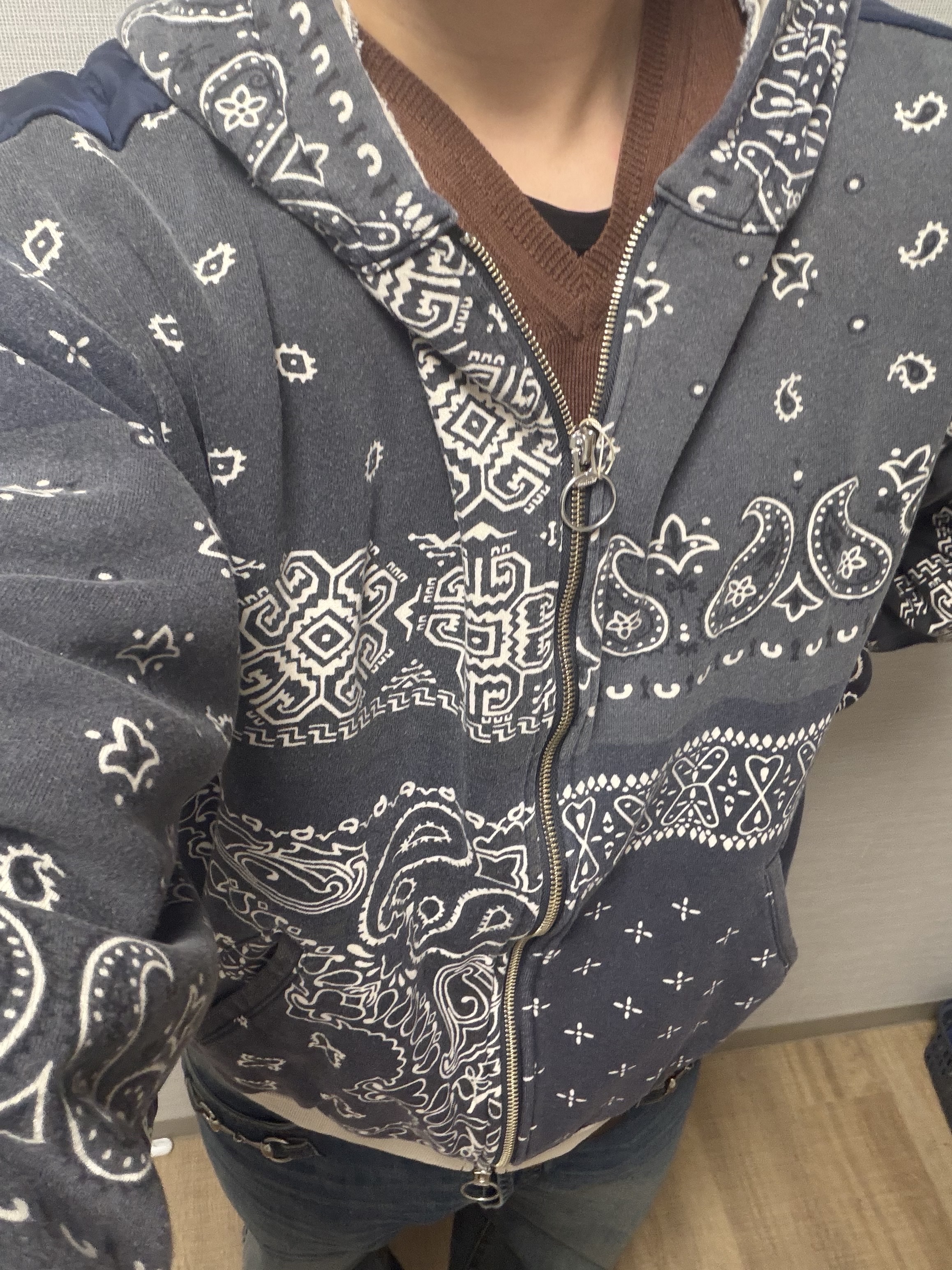 Kapital Fleece Bandana Bivouac Hooded Blouson Black 착용 스타일