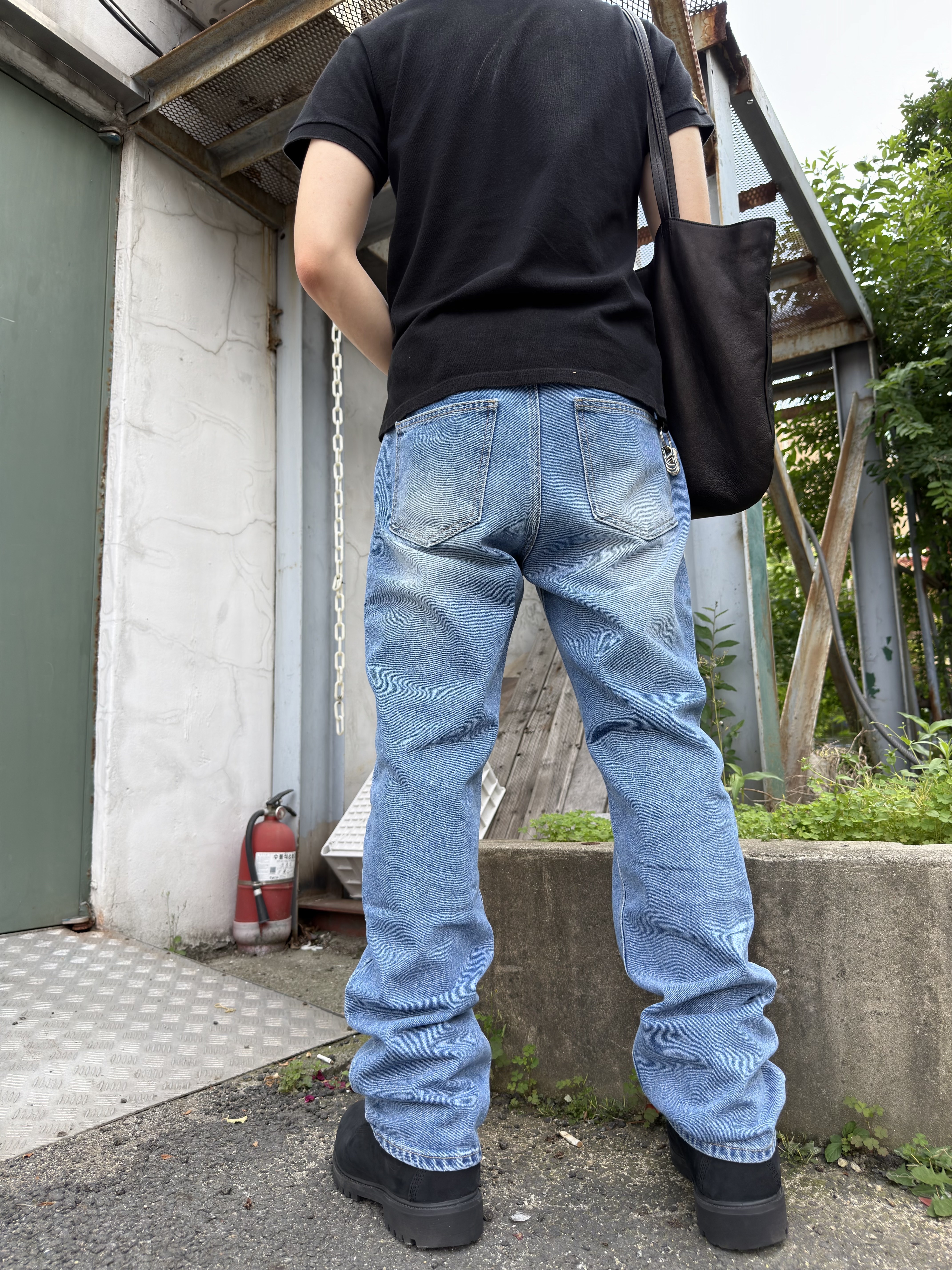 Timberland Premium 6 inch Waterproof Boot Black Nubuck - Wide 착용 스타일 - 4