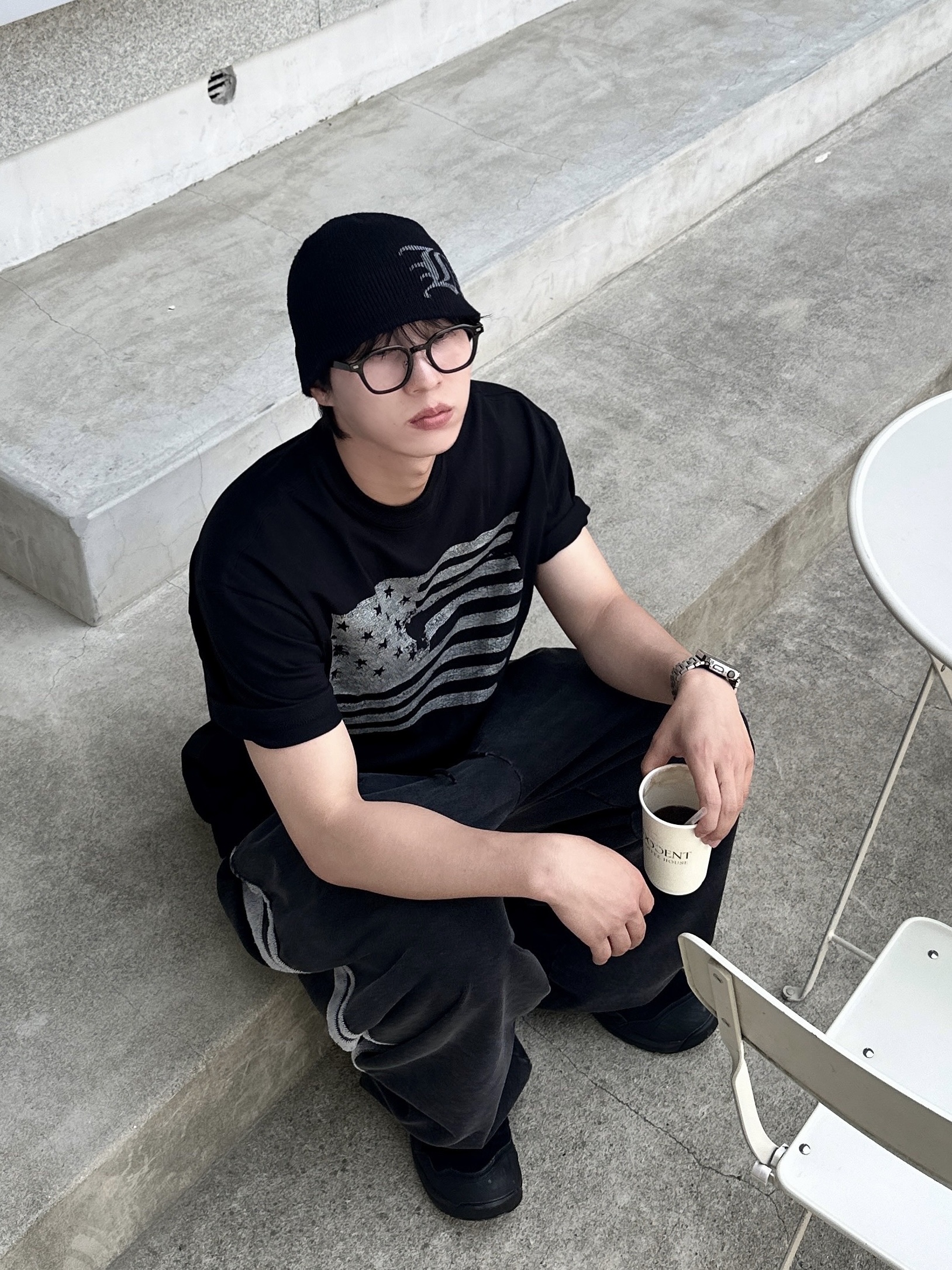 Asics Winjob CP215 Black 착용 스타일 - 3