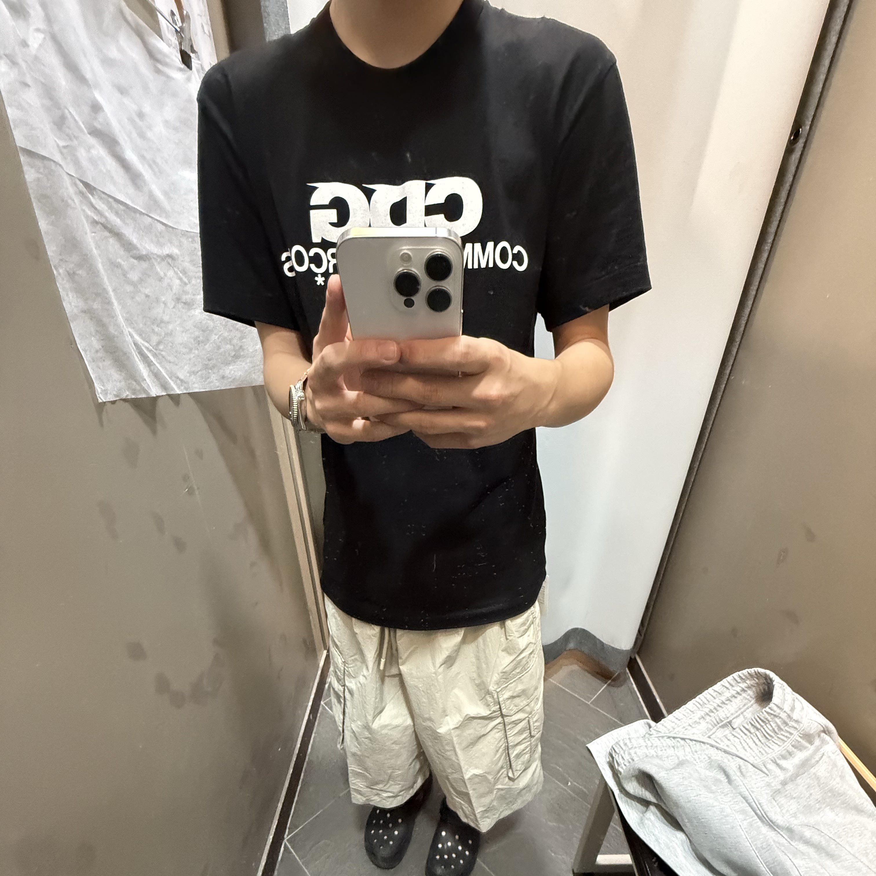 Seiko 5Sports SRPK29K1 38.0mm, CDG Logo T-Shirt Black 착용 스타일