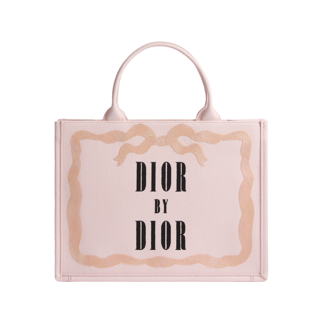 M1354PEWL-M03I Dior Medium Dior Book Tote With Strap Embroidered Book Canvas Pink