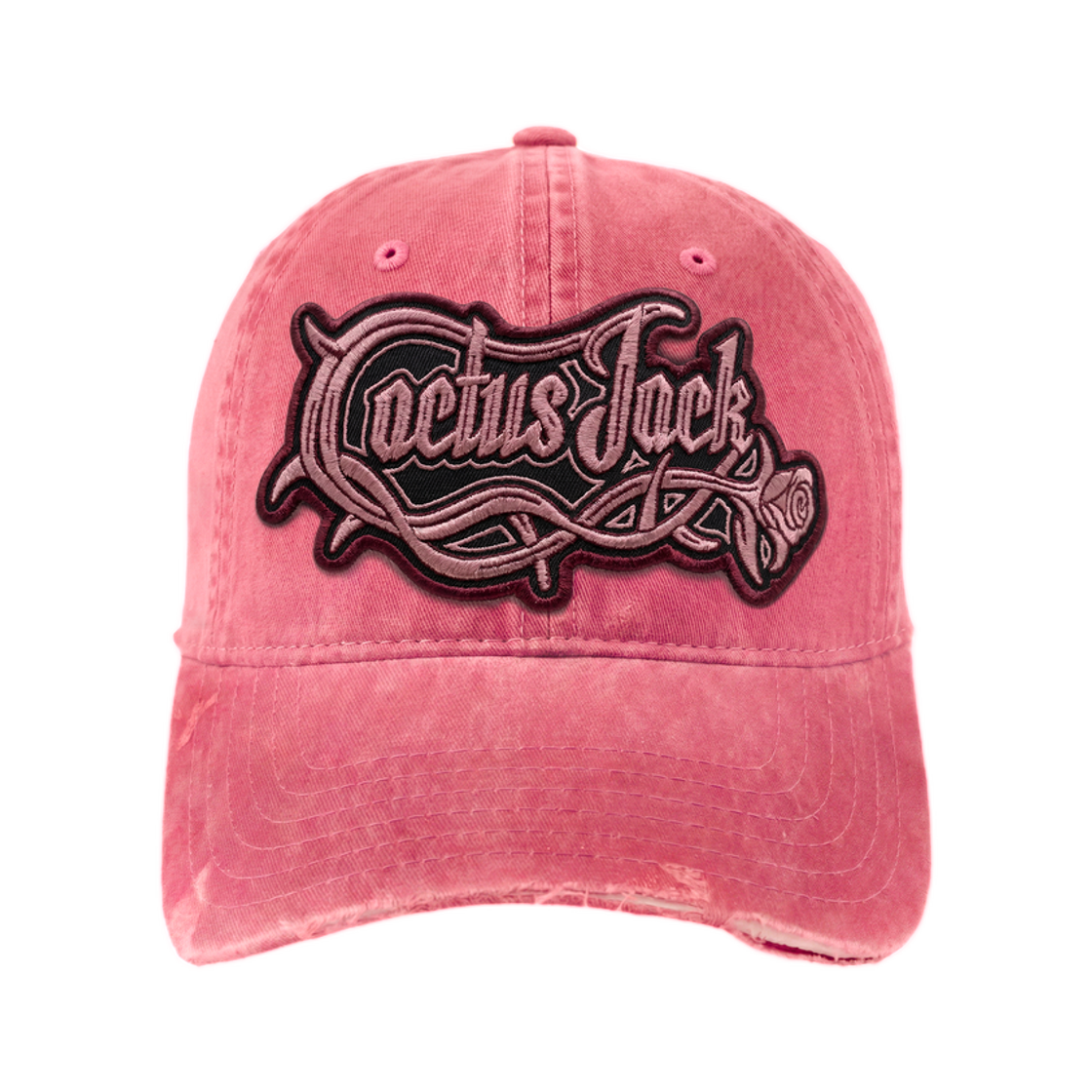 나이키 x 트래비스 스캇 캑터스 잭 디스트레스드 핑크 패치 로고 햇 핑크(Nike x Travis Scott Cactus Jack Distressed Pink Patch Logo Hat Pink) - 1