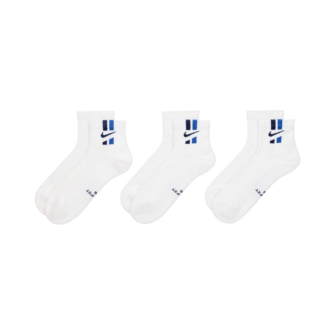 IH8533-901 Nike Everyday Elevated Ankle Socks White Navy (3 Pack/Korean Ver.)
