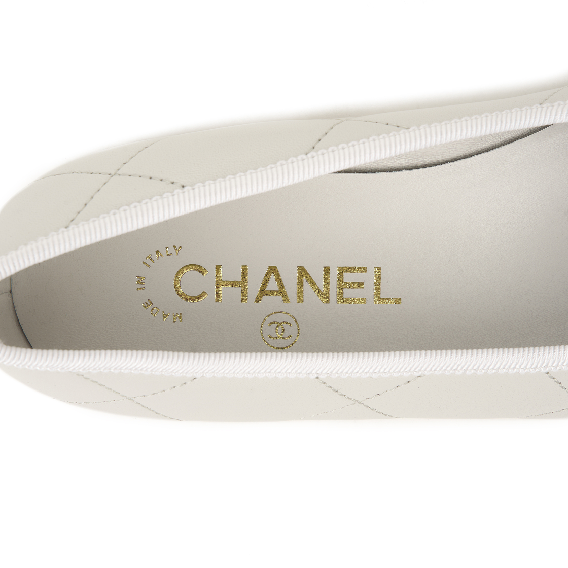 (W) 샤넬 발레 플랫 램스킨 & 화이트 블랙 더 샤넬 코코 비치 컬렉션((W) Chanel Ballet Flats Lambskin & White Black The Chanel Coco Beach Collection) - 8