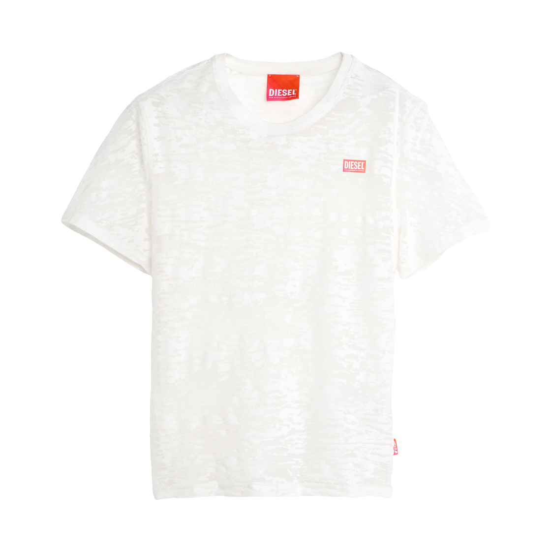 P018020SPDX-100 Diesel T-Shirt In All-Over Devore Jersey White