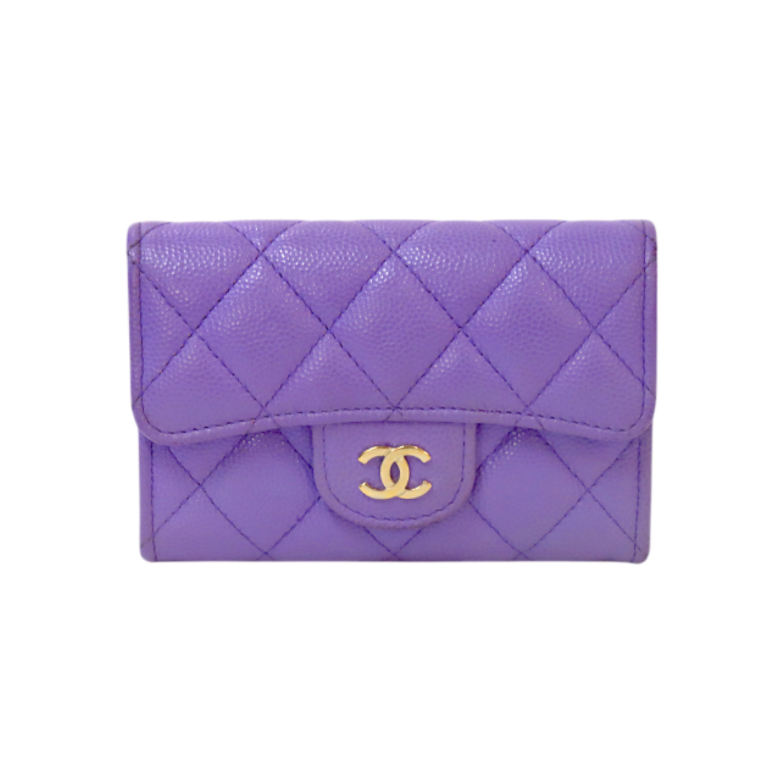 샤넬 퍼플 캐비어스킨 카드 지갑 C-B59322(Chanel Purple Caviar Leather Card Wallet C-B59322) - 1