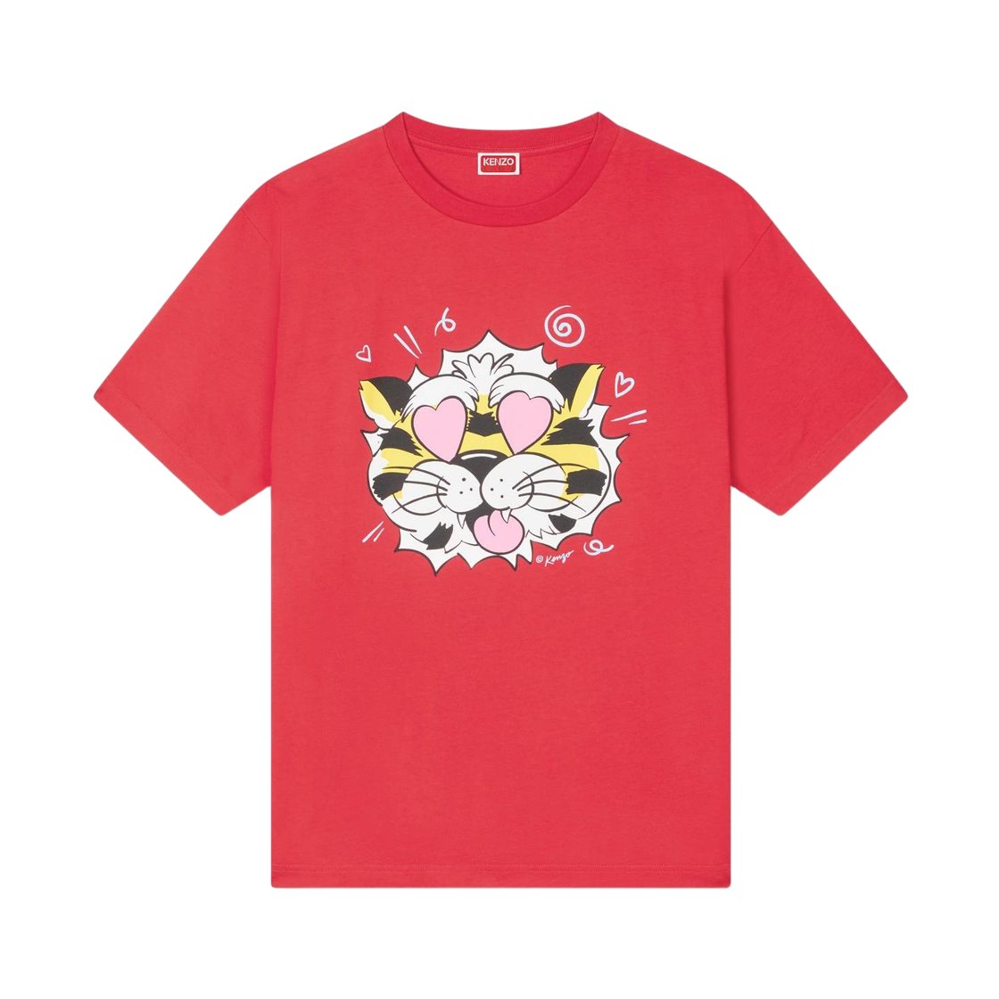 FG55TS4034SG-22 Kenzo Wild Tiger Oversized T-Shirt in Cotton Cherry