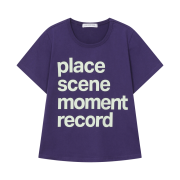 SLOW RECORD HOUSE Archive Typo T-Shirt Purple