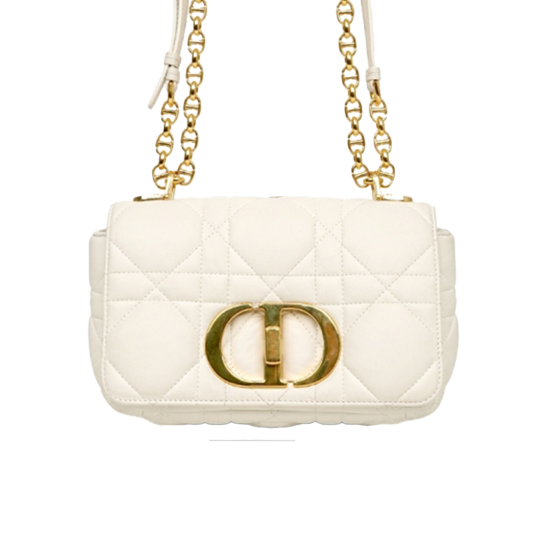 ITM4TJ29OMNM Dior Caro Small White Calfskin Gold Hardware M9241UGCO