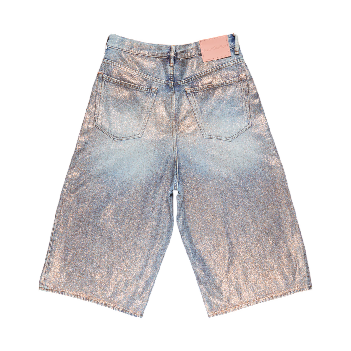 (W) 아크네 스튜디오 글리터 데님 쇼츠 로즈 코퍼 라이트 블루((W) Acne Studios Glitter Denim Shorts Rose Copper Light Blue) - 2