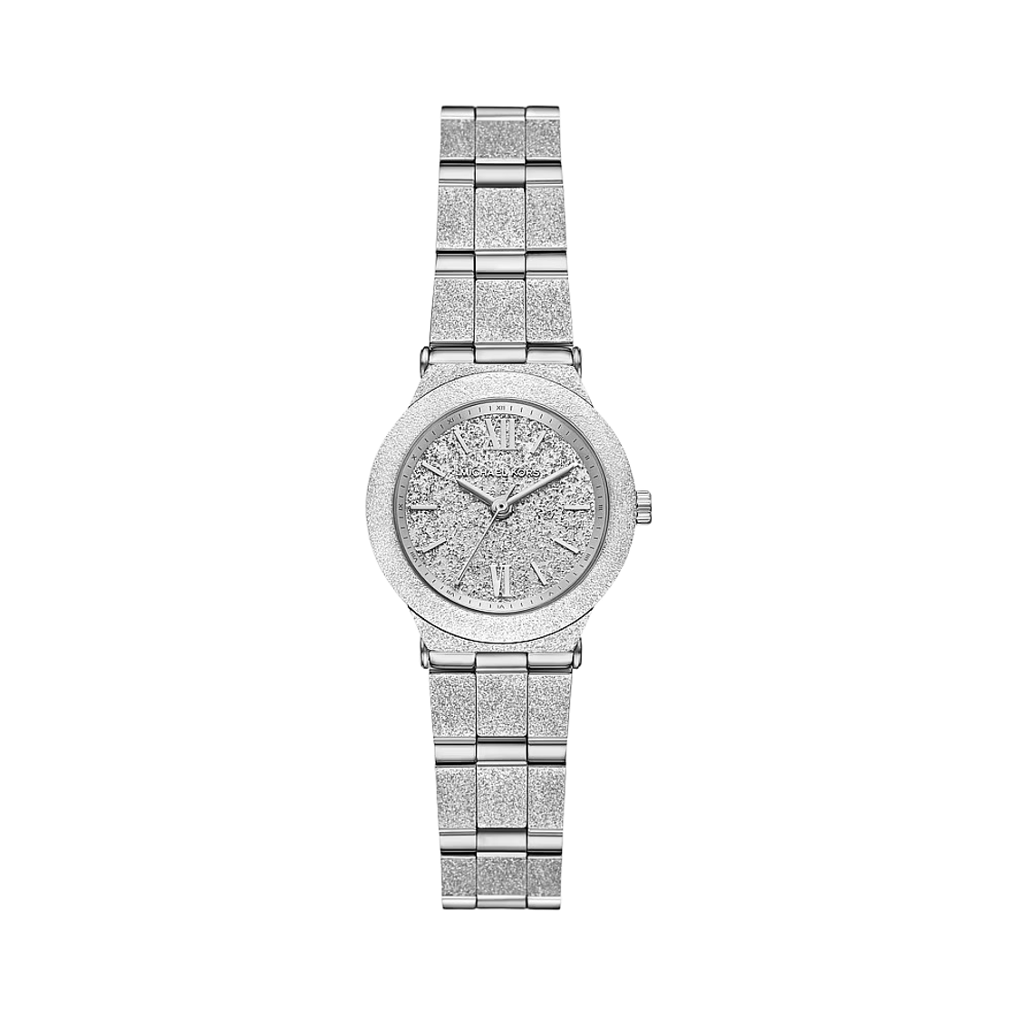 (W) 마이클 코어스 쁘띠 빌리 프로스티드 쿼츠 쓰리핸드 26mm 실버 톤 워치((W) Michael Kors Petite Billie Frosted Quartz Three-Hand 26mm Silver Tone Watch)
