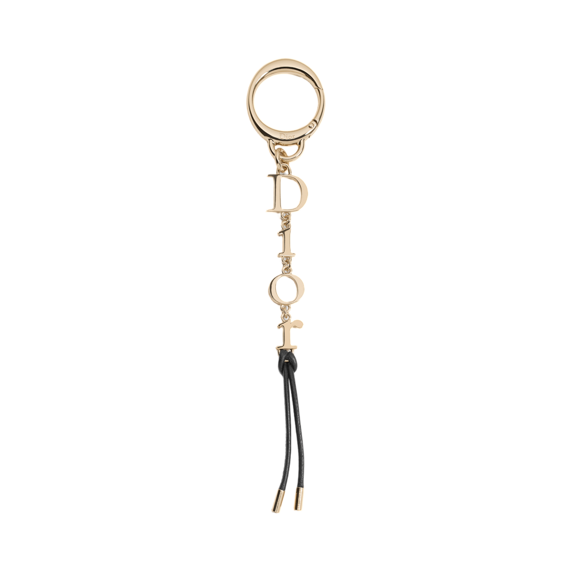 V2032WOMLM-D307 Dior Vertical Bag Charm Silver Finish Metal & Lambskin Gold Black