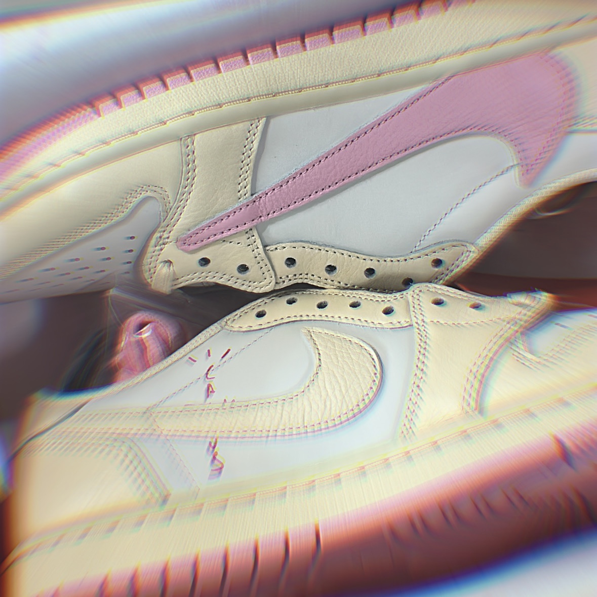 Jordan 1 x Travis Scott Retro Low OG SP Muslin Shy Pink 착용 스타일