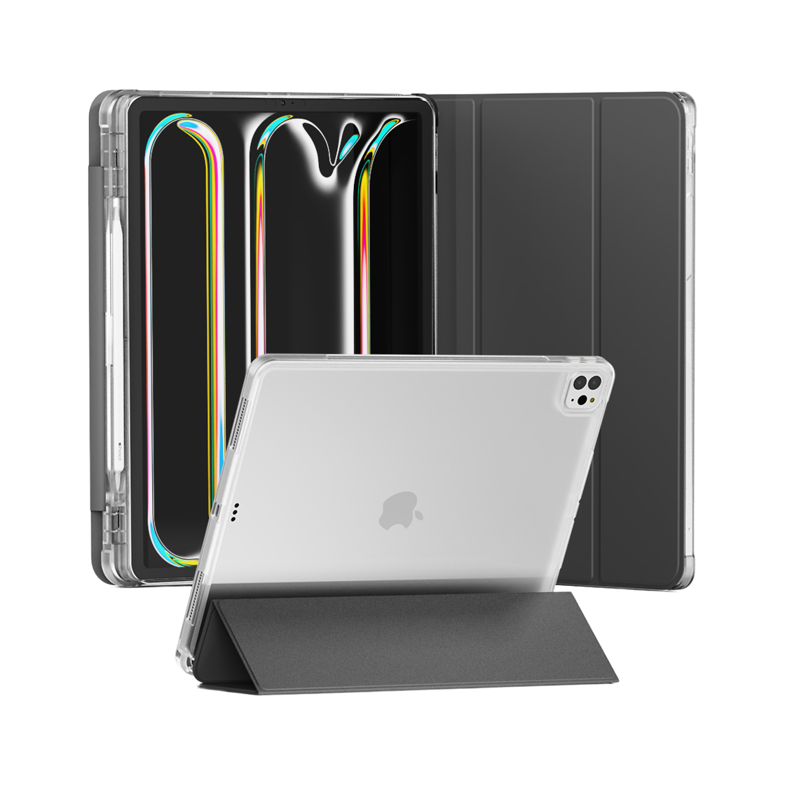 신지모루 아이패드 펜슬 수납 클리어 에어범퍼 라이트 케이스 에어 프로 미니 블랙(SINJIMORU iPad Pencil Storage Clear Air Bumper Light Case Air Pro Mini Black)