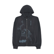 Travis Scott Cactus Jack x Fragment x Takashi Murakami Reborn Zip Hoodie Black