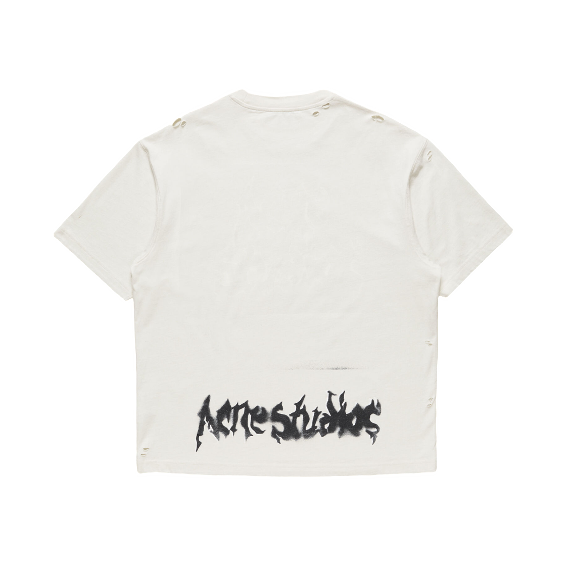 아크네 스튜디오 고딕 로고 티셔츠 더스티 화이트(Acne Studios Gothic Logo T-Shirt Dusty White) - 2