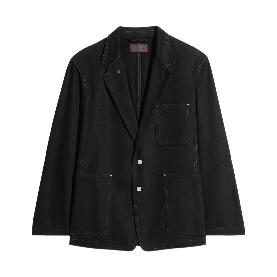 JA1103-LD1055-999 Lemaire Denim Single Breasted Tailored Jacket Black