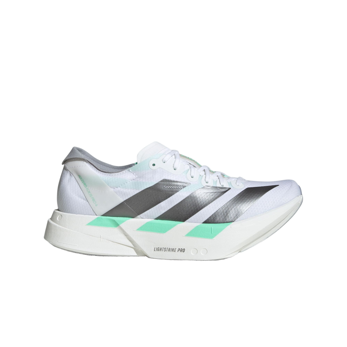 (W) 아디다스 아디제로 아디오스 프로 4 클라우드 화이트 아이언 메탈릭((W) Adidas Adizero Adios Pro 4 Cloud White Iron Metallic) - 1