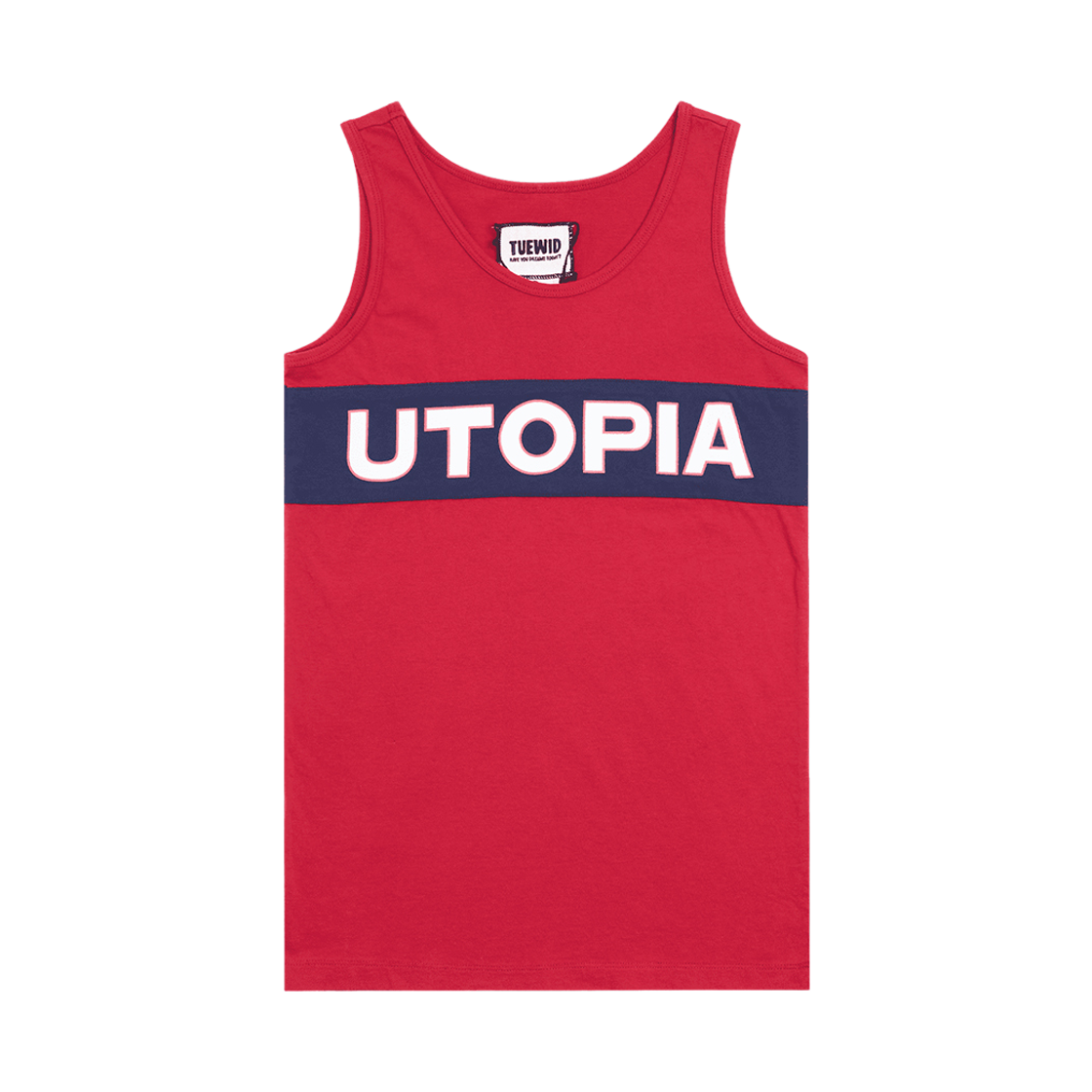 투위드 이니셜 슬리브리스 유토피아(Tuewid Initial Scoop Neck Sleeveless Top ‘U For Utopia’)