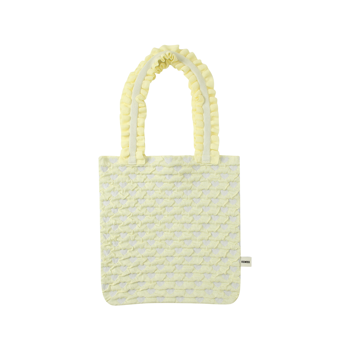 케이스위스 x 플리츠마마 우먼 폴카하트 숄더백 라이트 옐로우(K-SWISS x PLEATSMAMA W Polka Heart Shoulder Bag L Yellow)