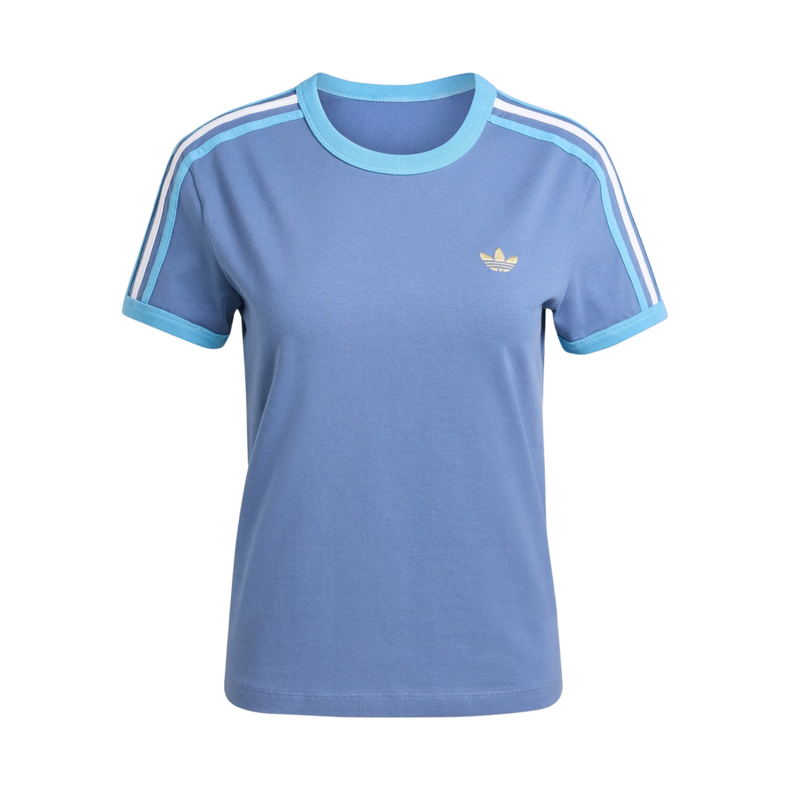 KE9385 (W) Adidas Originals 3-Stripes Slim T-Shirt Crew Blue Light Blue - KR Sizing